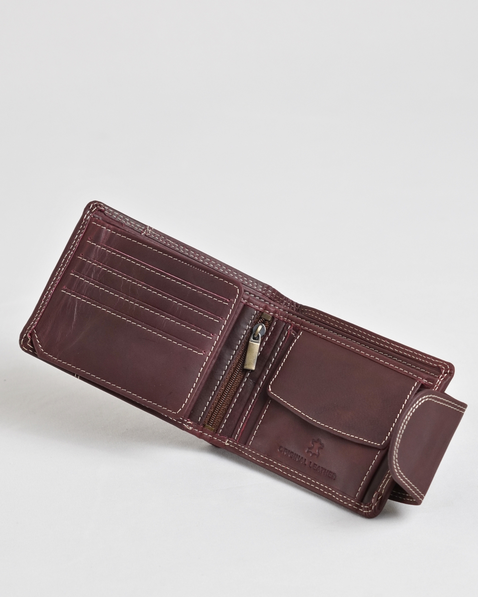 Derby - Men’s Original Leather Wallet (Vintage Brown) - Image 4