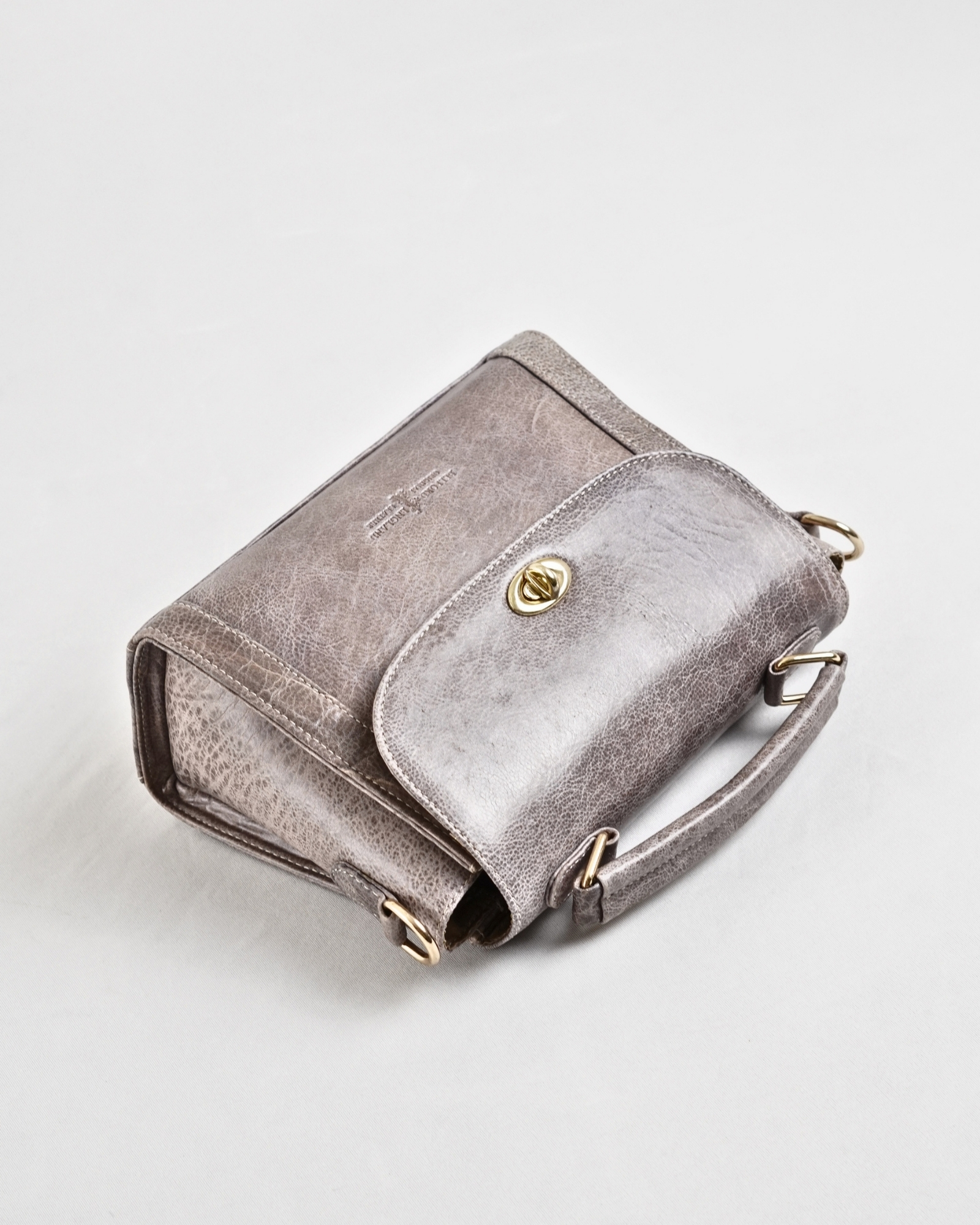 Sara - Women's Original Leather Handbag - Antique Grey - Image 2