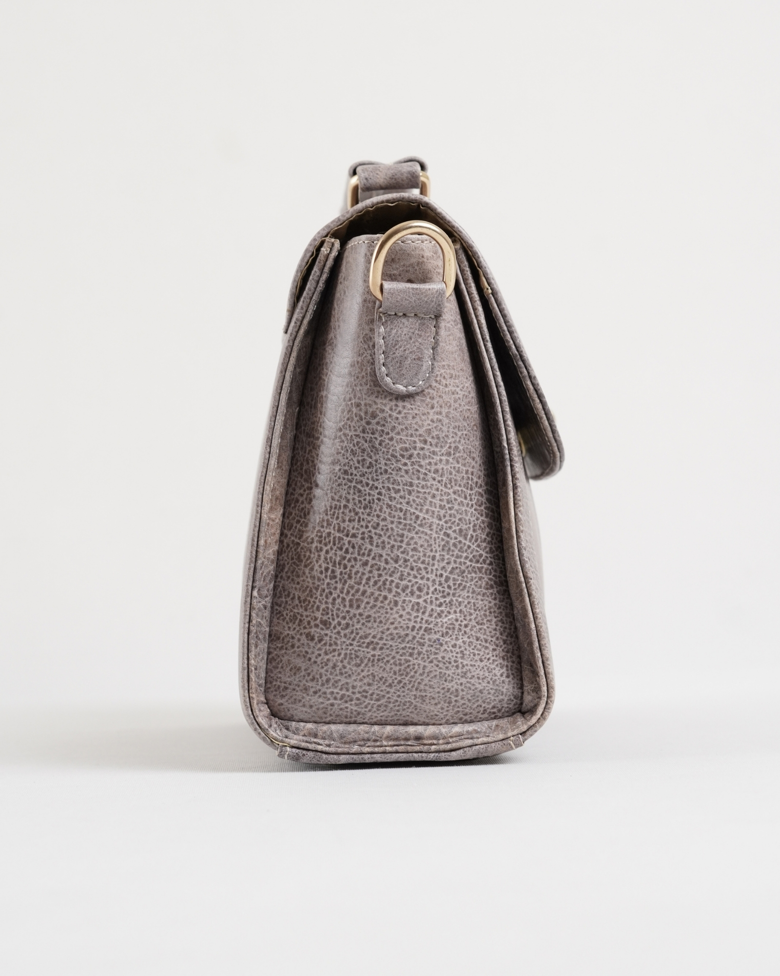 Sara - Women's Original Leather Handbag - Antique Grey - Image 5