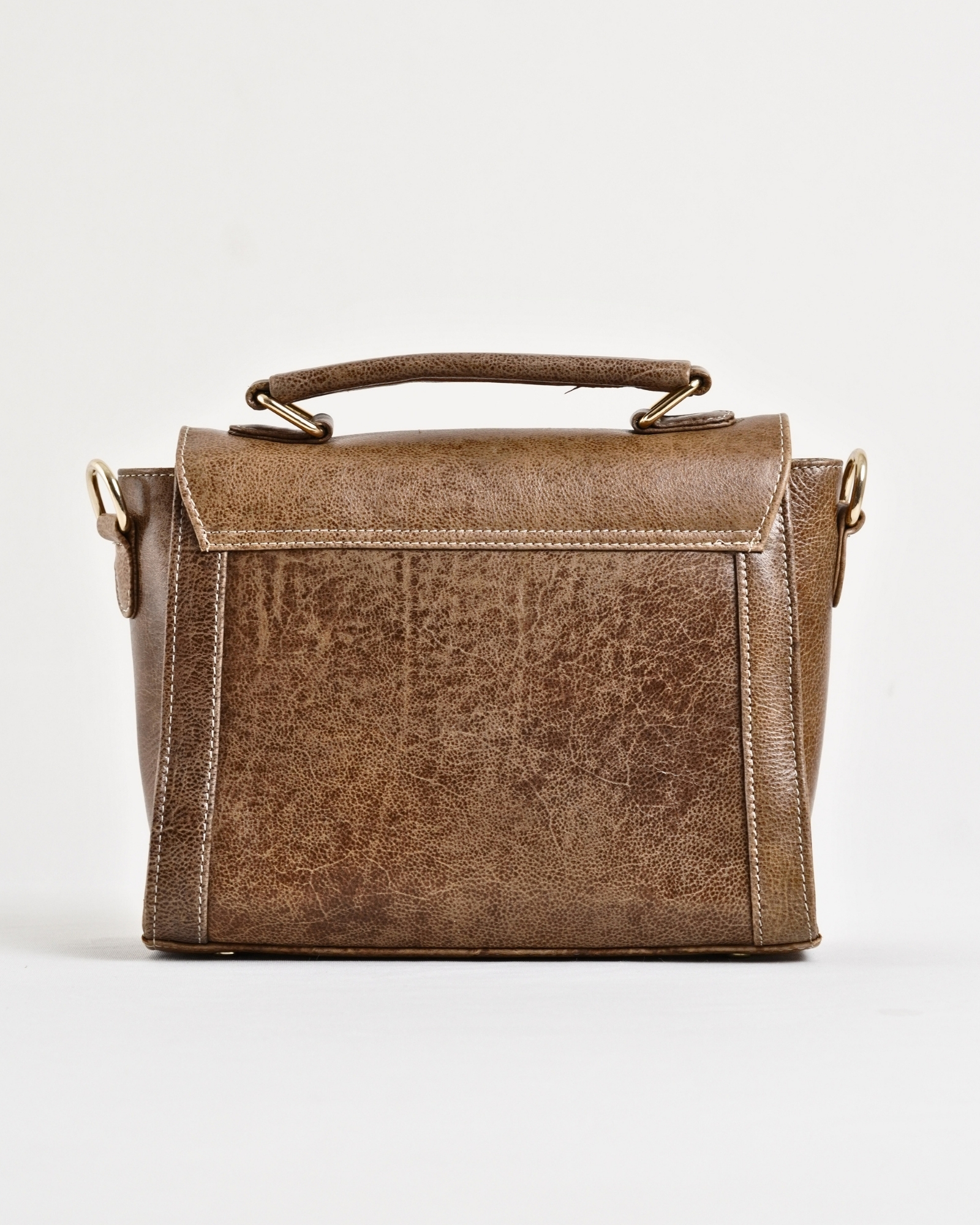 Sara - Women's Original Leather Handbag - Antique Brown - Image 4