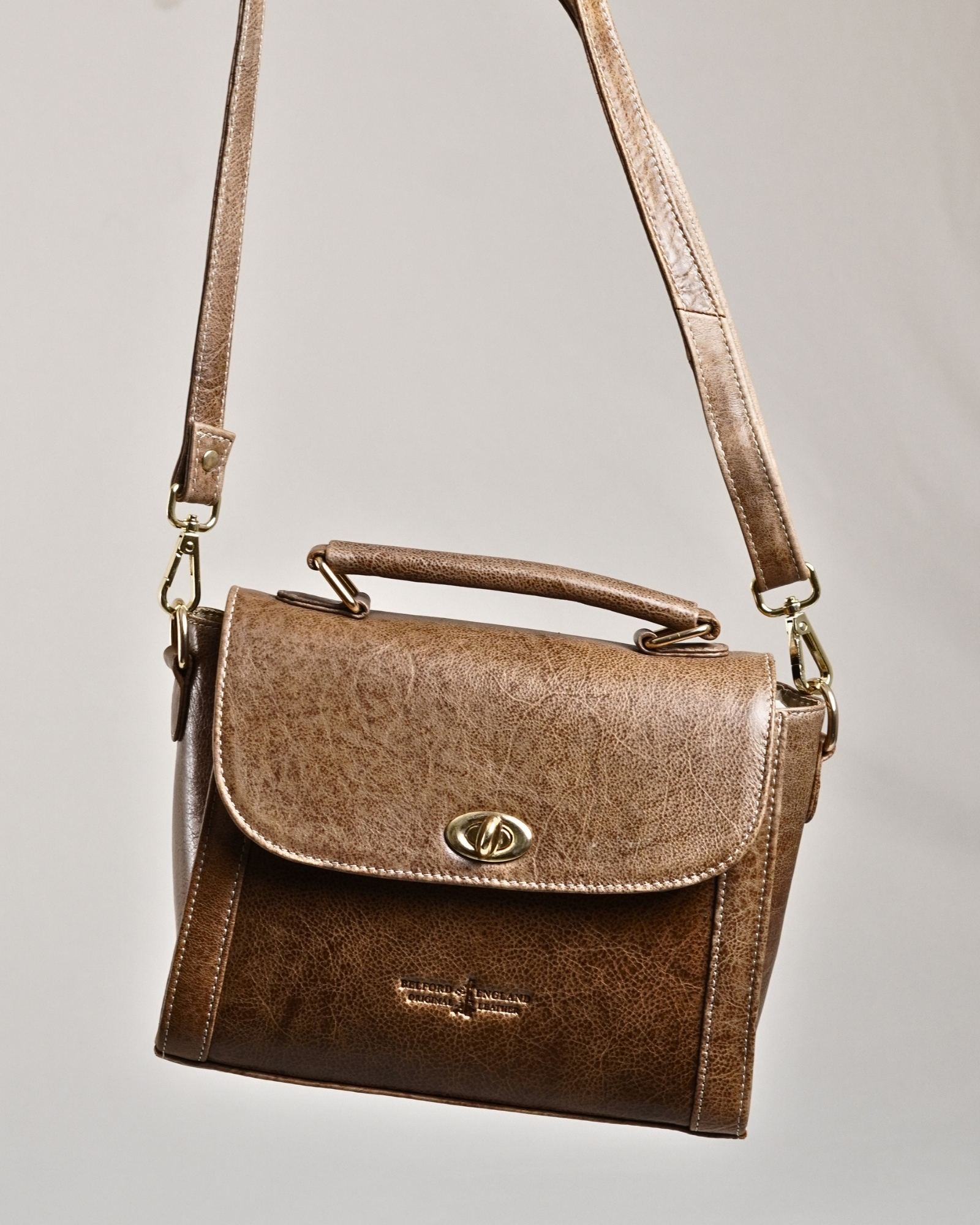 Sara - Women's Original Leather Handbag - Antique Brown - Image 7