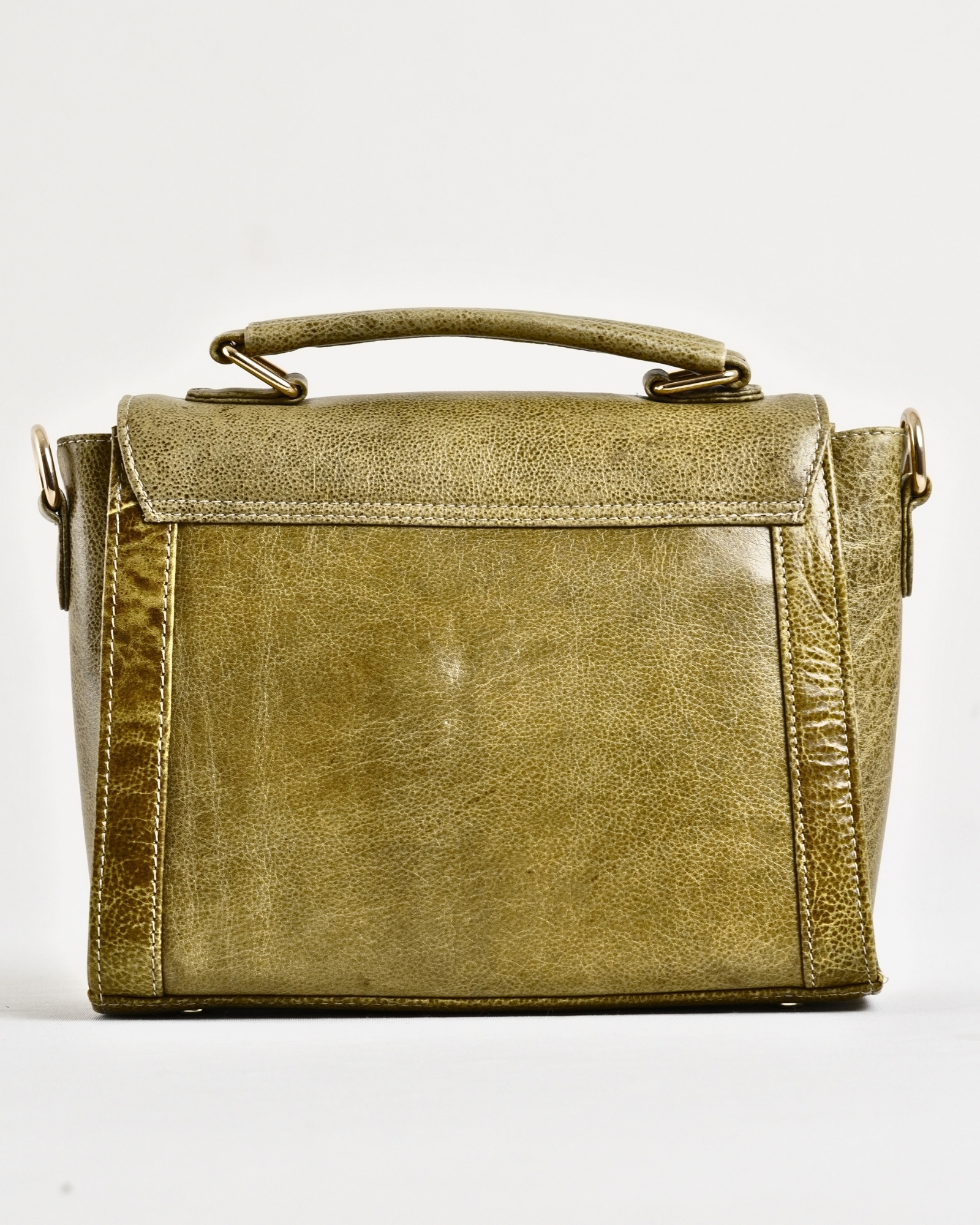 Sara - Women's Original Leather Handbag - Antique Green - Image 3