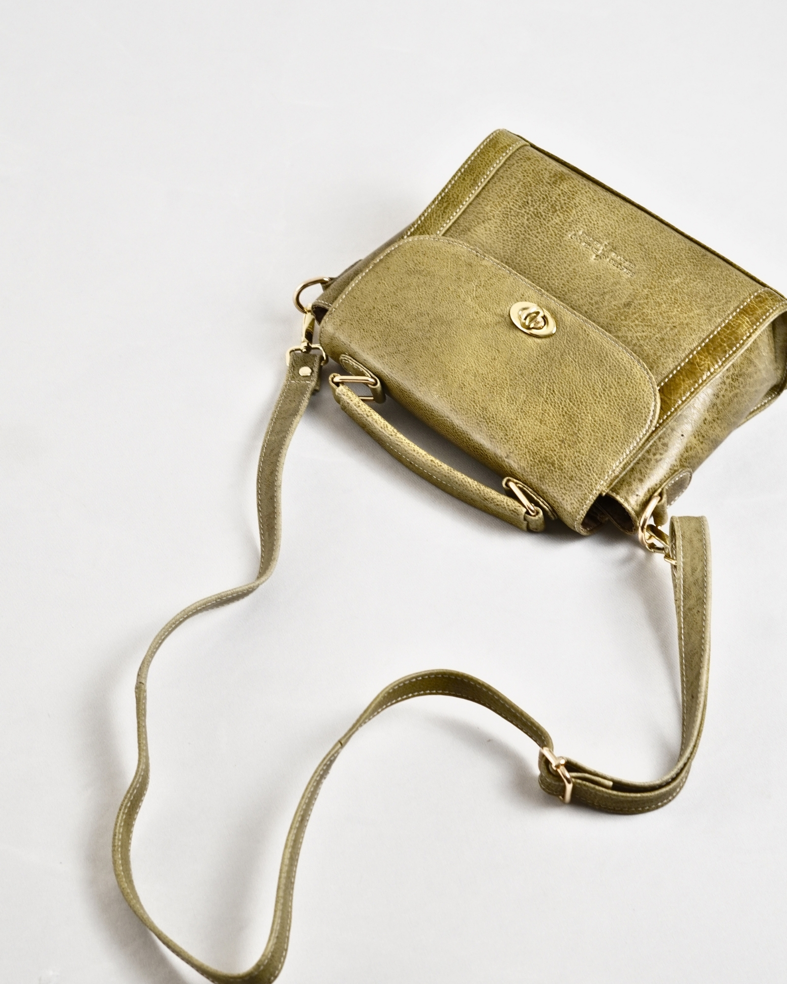 Sara - Women's Original Leather Handbag - Antique Green - Image 6