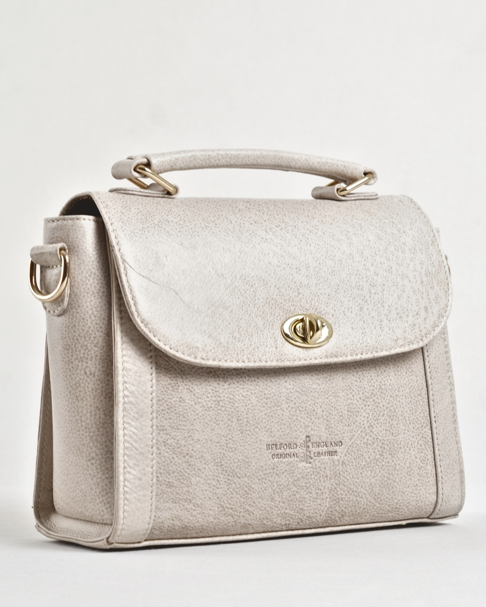 Sara - Women's Original Leather Handbag - Antique White - Image 2