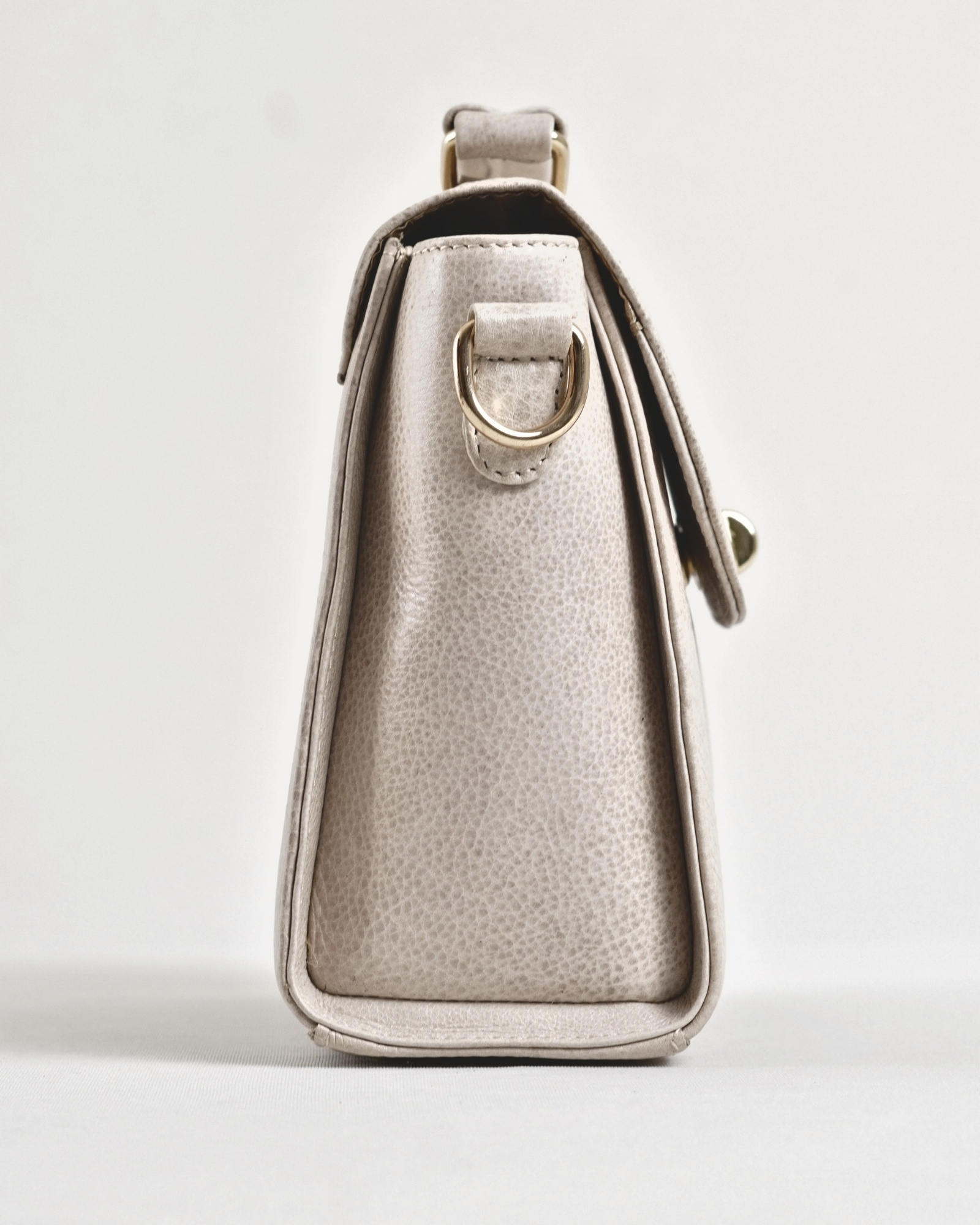 Sara - Women's Original Leather Handbag - Antique White - Image 5