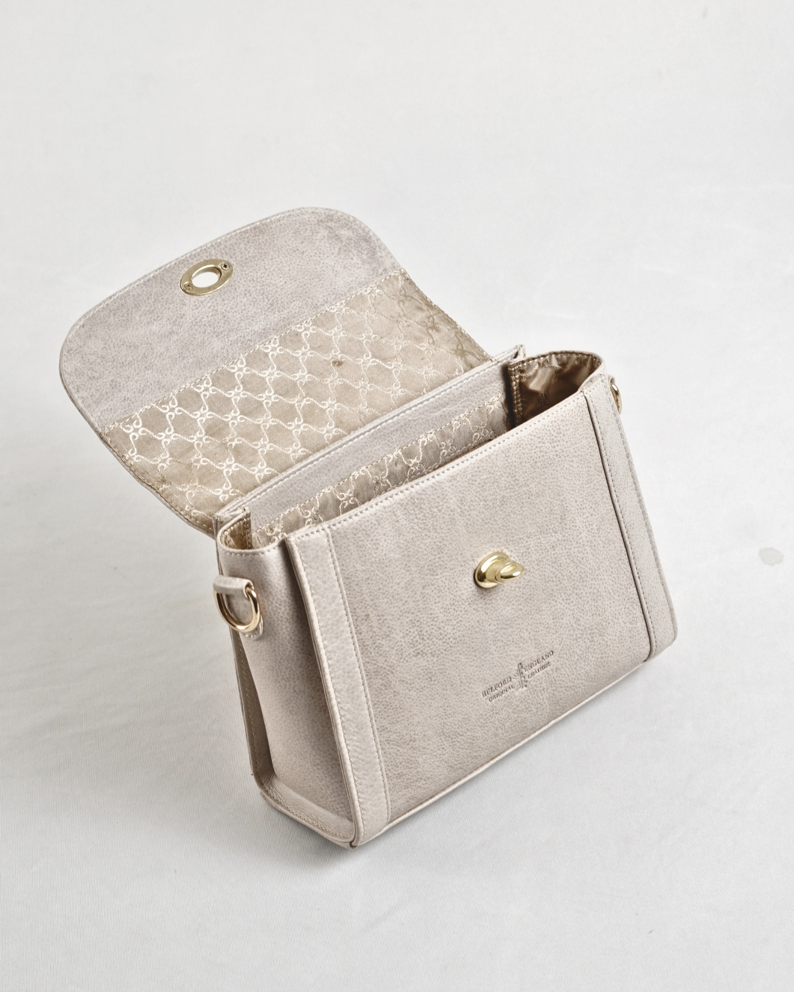 Sara - Women's Original Leather Handbag - Antique White - Image 6