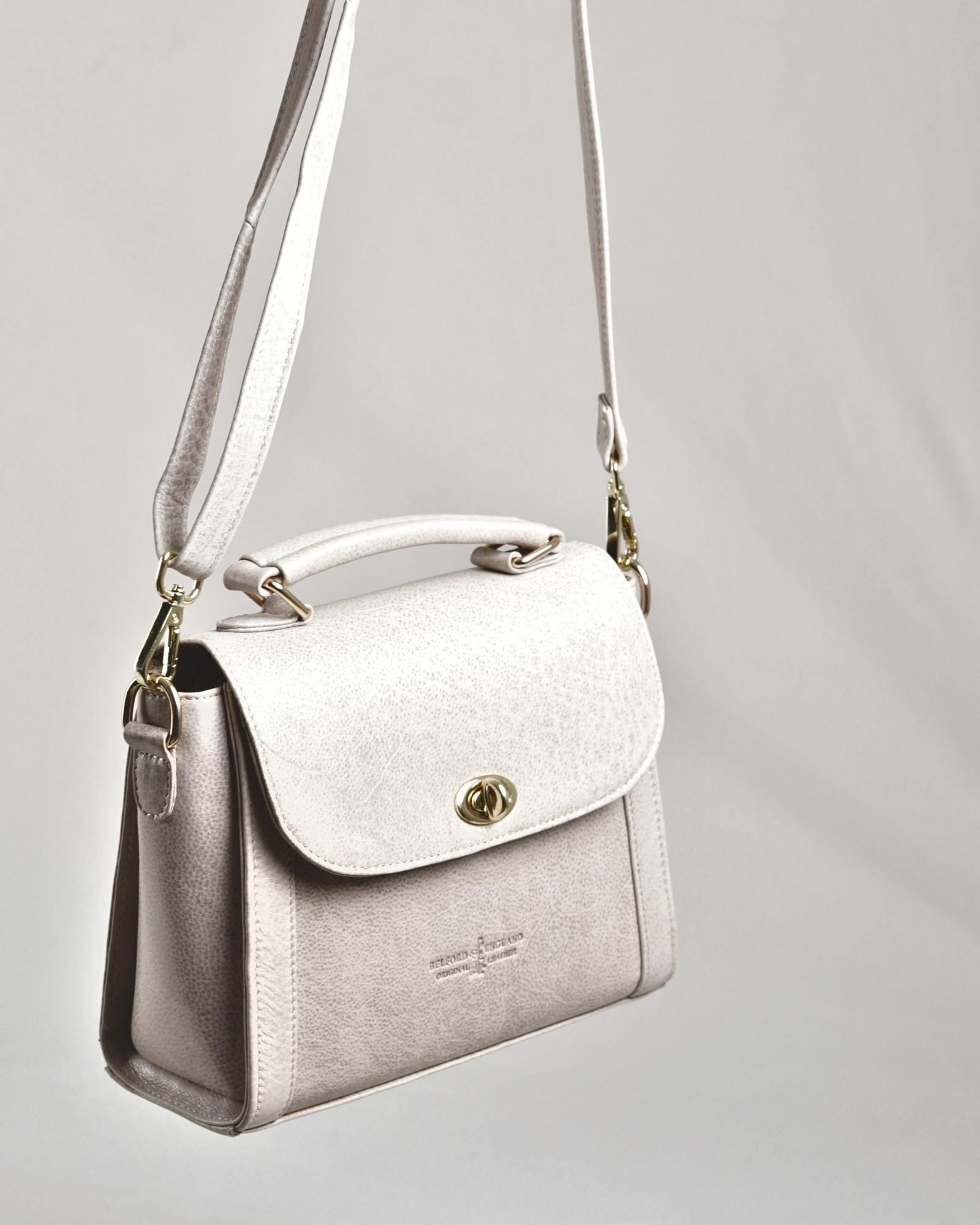 Sara - Women's Original Leather Handbag - Antique White - Image 8