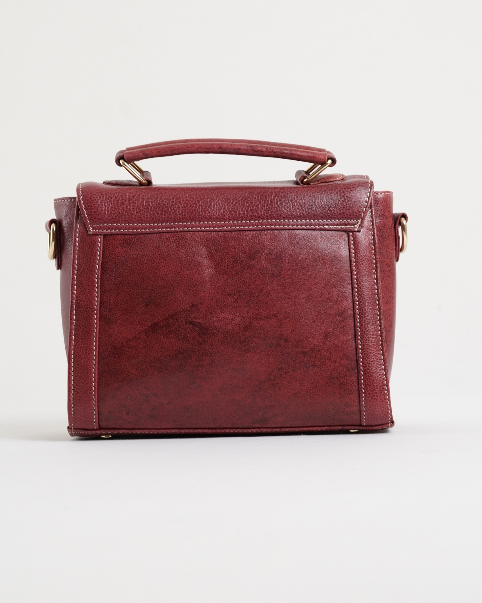 Sara - Women's Original Leather Handbag - Antique Burgundy - Image 2