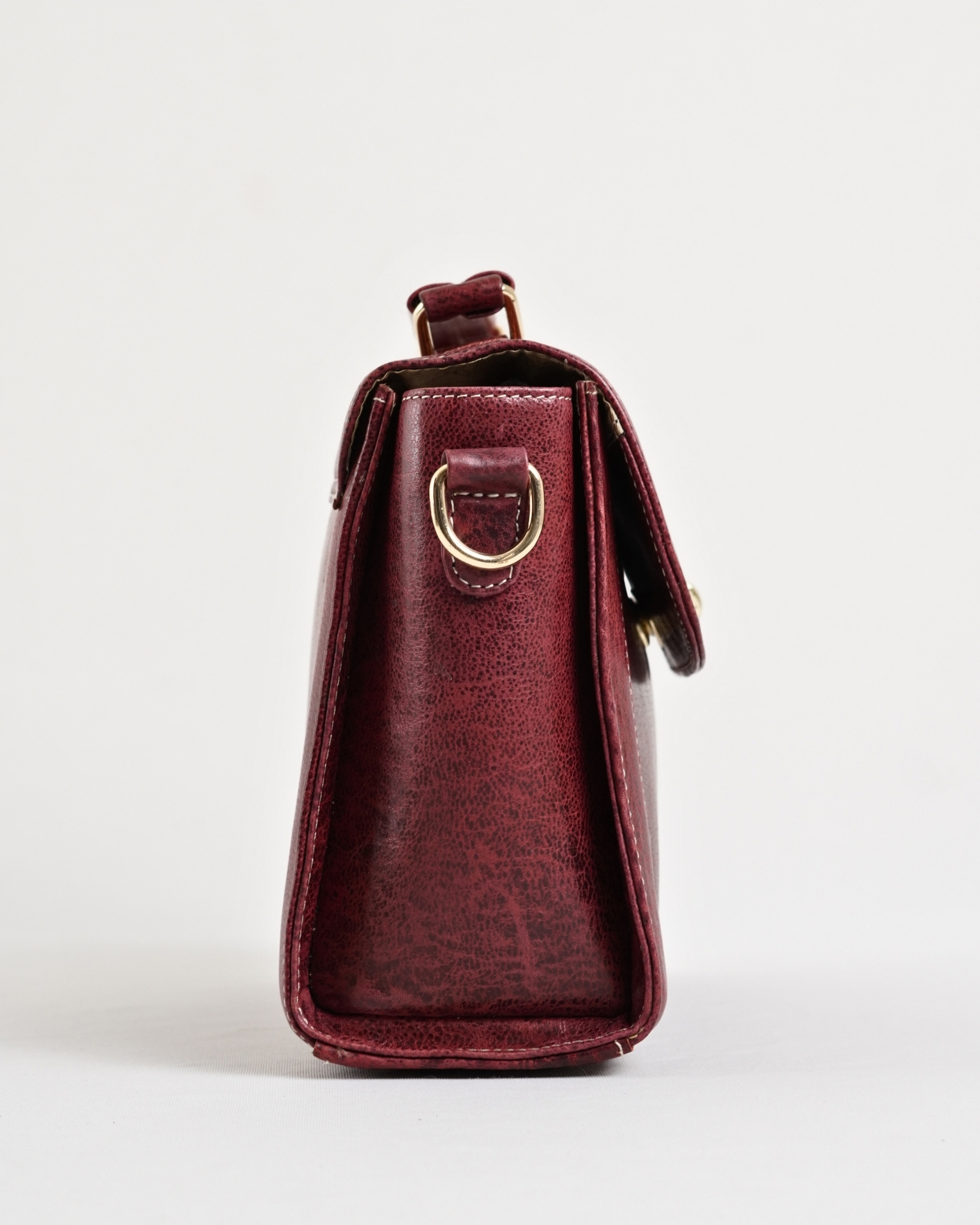 Sara - Women's Original Leather Handbag - Antique Burgundy - Image 4