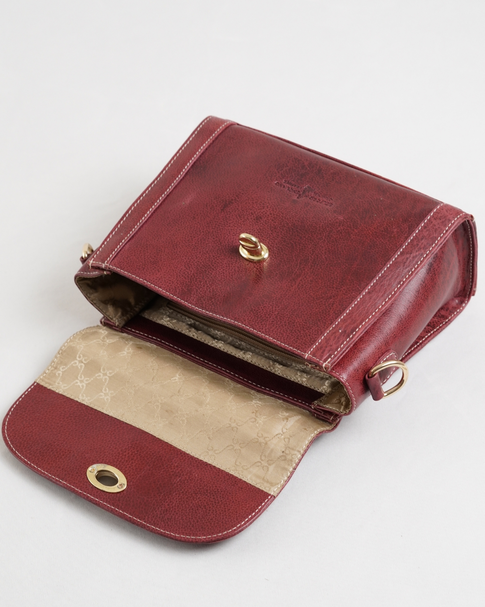 Sara - Women's Original Leather Handbag - Antique Burgundy - Image 6