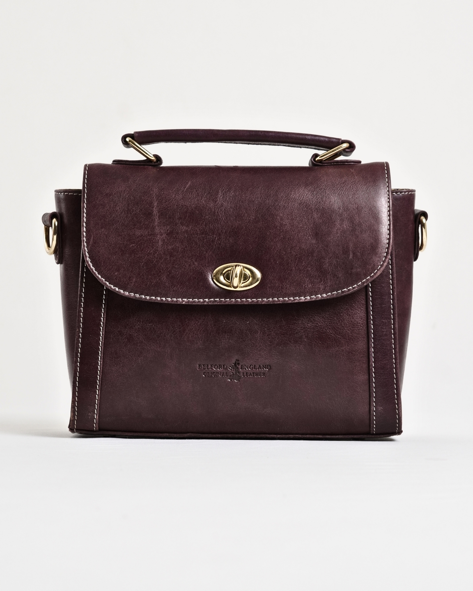 Sara - Women's Original Leather Handbag - Antique Cherry - Image 3