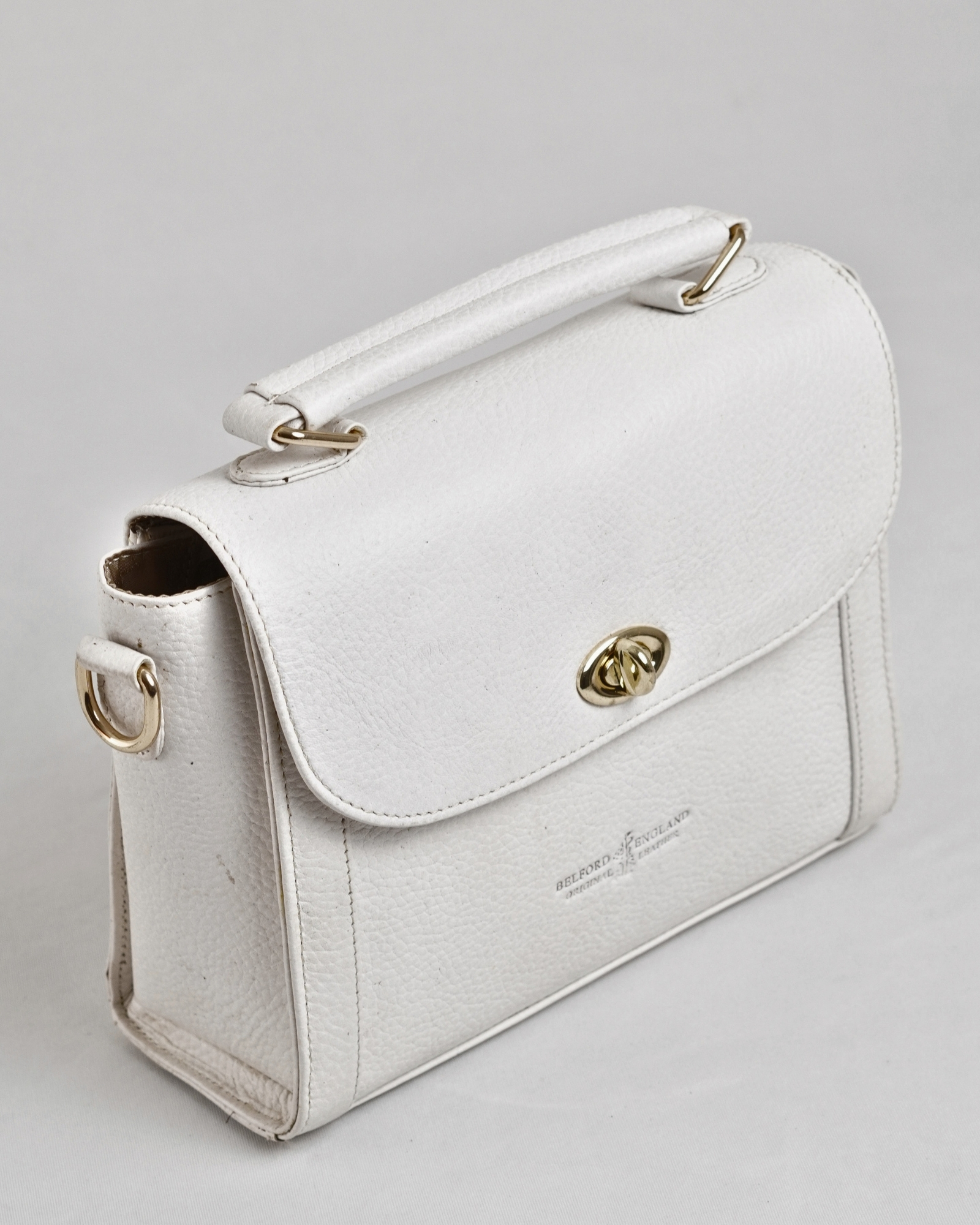 Sara - Women's Original Leather Handbag - Antique Milky White - Image 5
