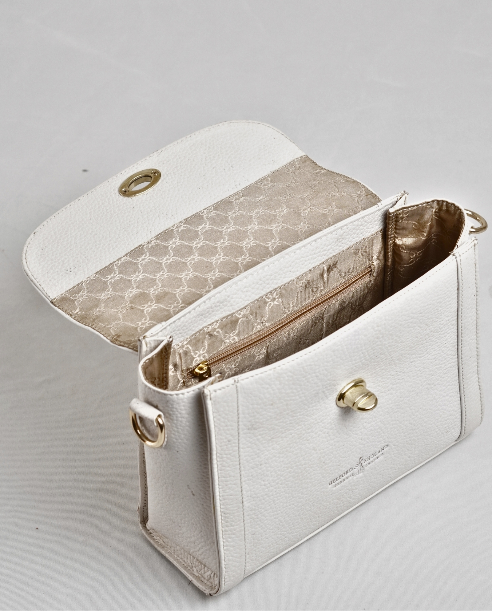 Sara - Women's Original Leather Handbag - Antique Milky White - Image 8