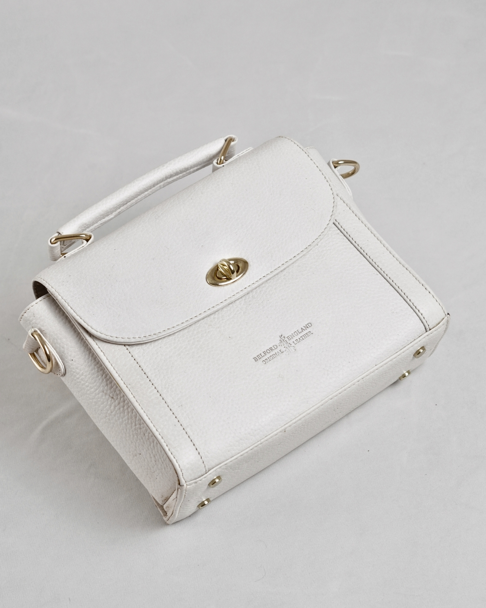 Sara - Women's Original Leather Handbag - Antique Milky White - Image 9
