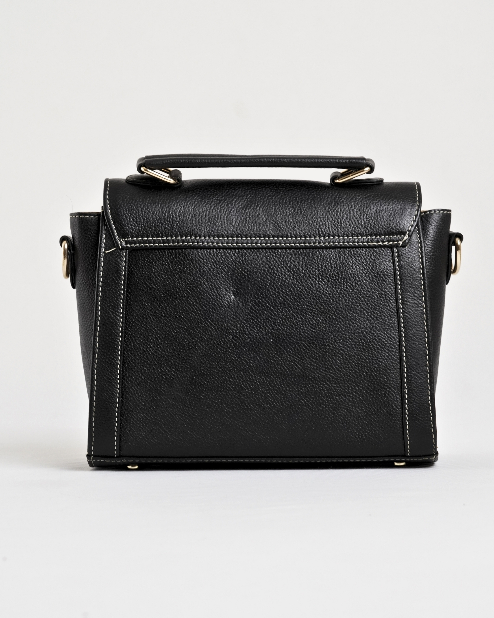 Sara - Women's Original Leather Handbag - Antique Black - Image 2