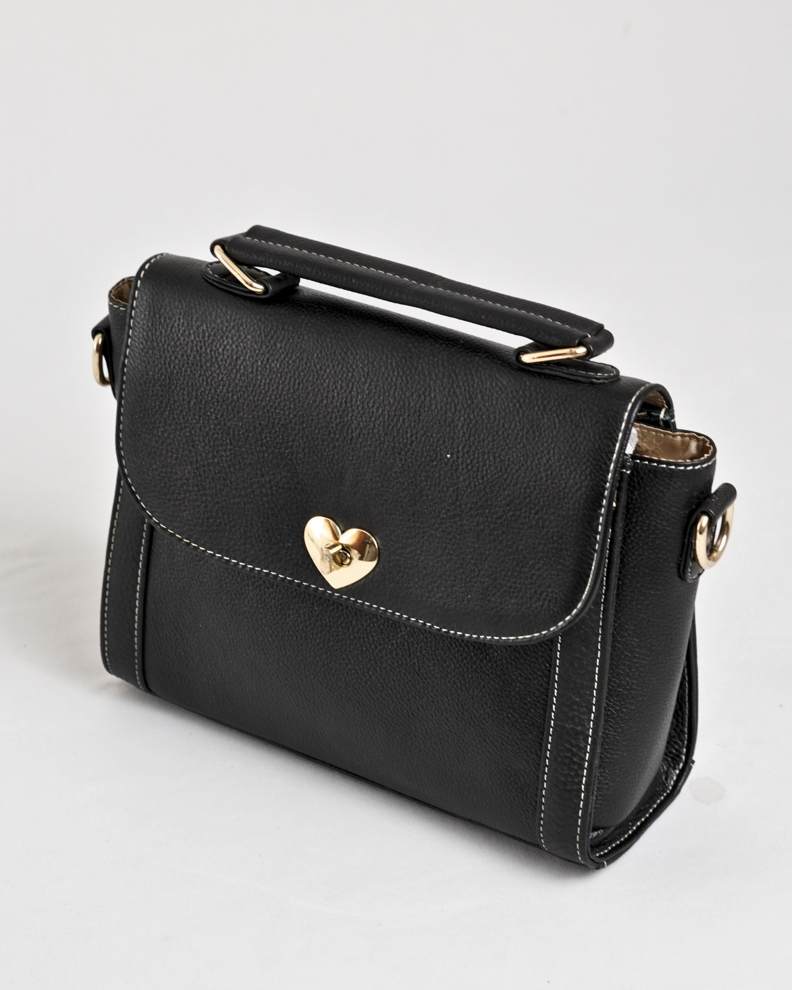 Sara - Women's Original Leather Handbag - Antique Black - Image 5