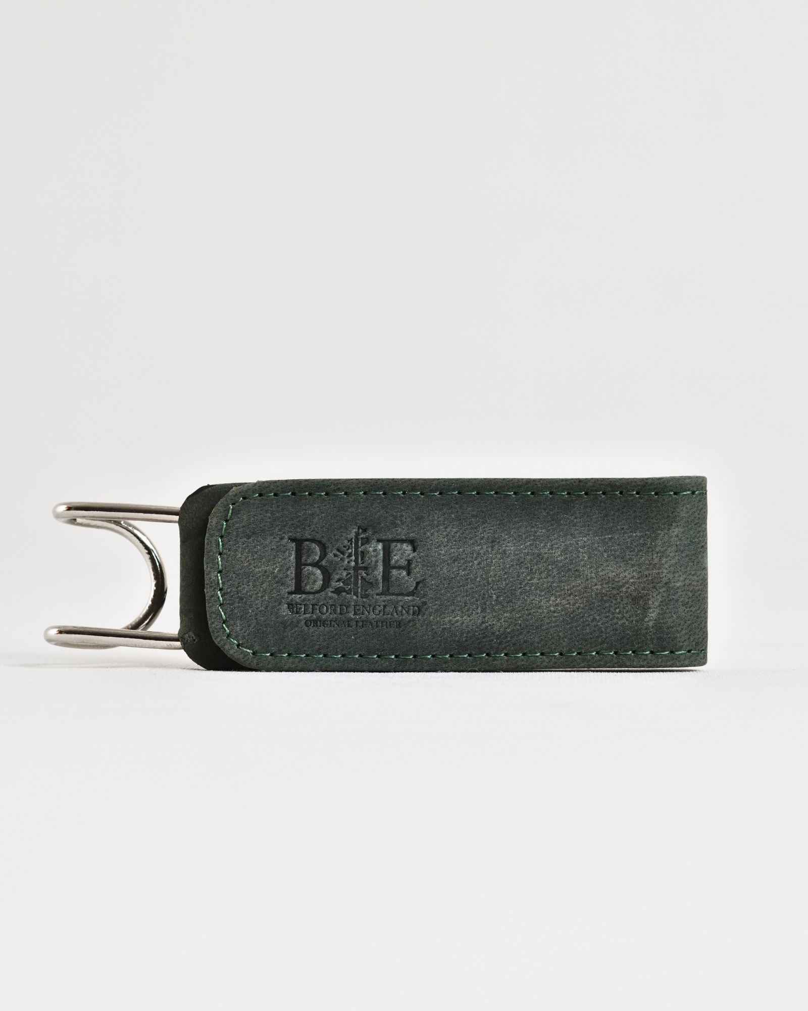 Italy - Men's Original Leather Belt (Free Size) - Rugged Green - Image 9