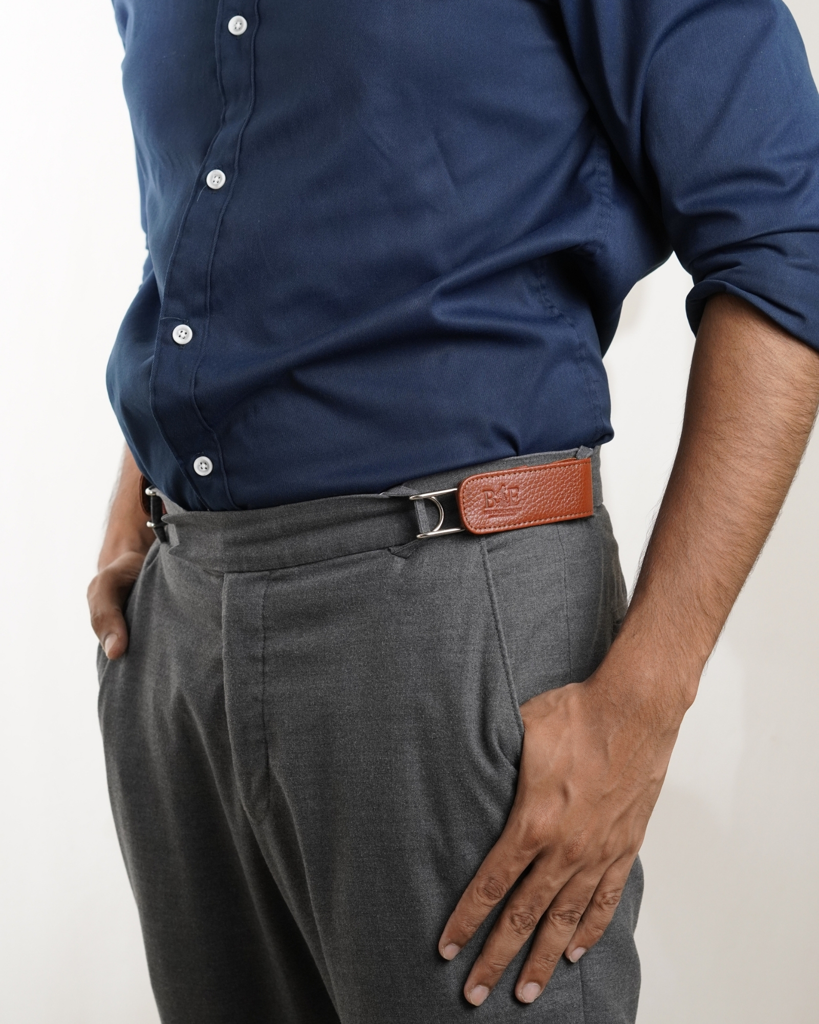 Italy - Men's Original Leather Belt (Free Size) - Posh Tan - Image 4