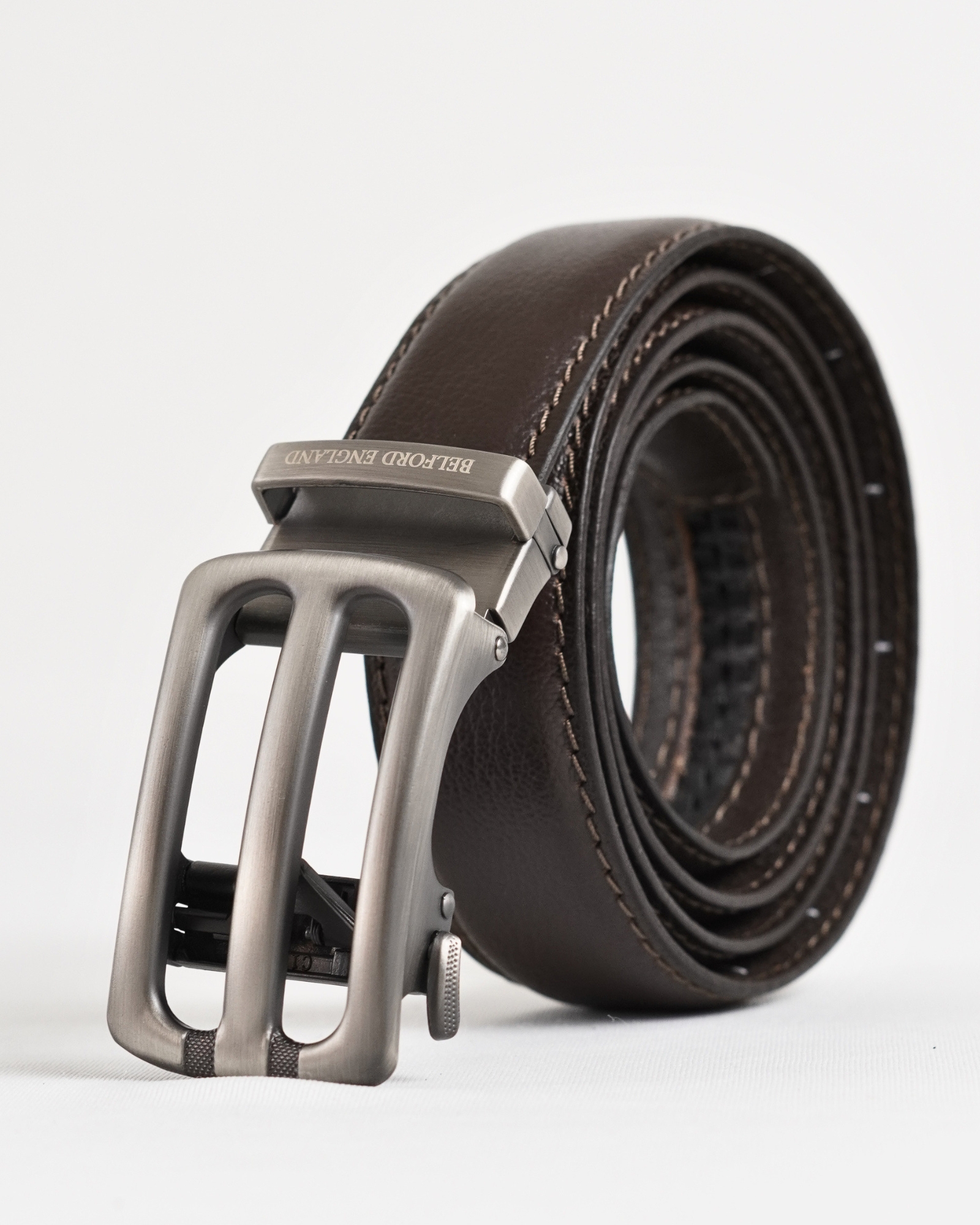 Manchester Men's Original Leather Autolock Belt (Brown) - 28-44 - Image 3