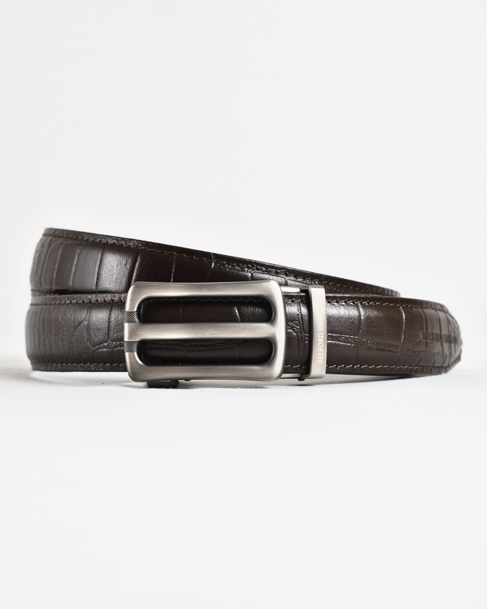 Manchester Men's Original Leather Autolock Belt (Croco Brown) - 28-44 - Image 3