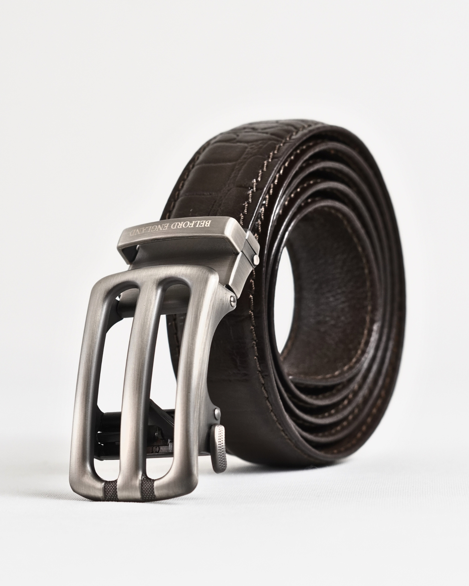Manchester Men's Original Leather Autolock Belt (Croco Brown) - 28-44 - Image 4