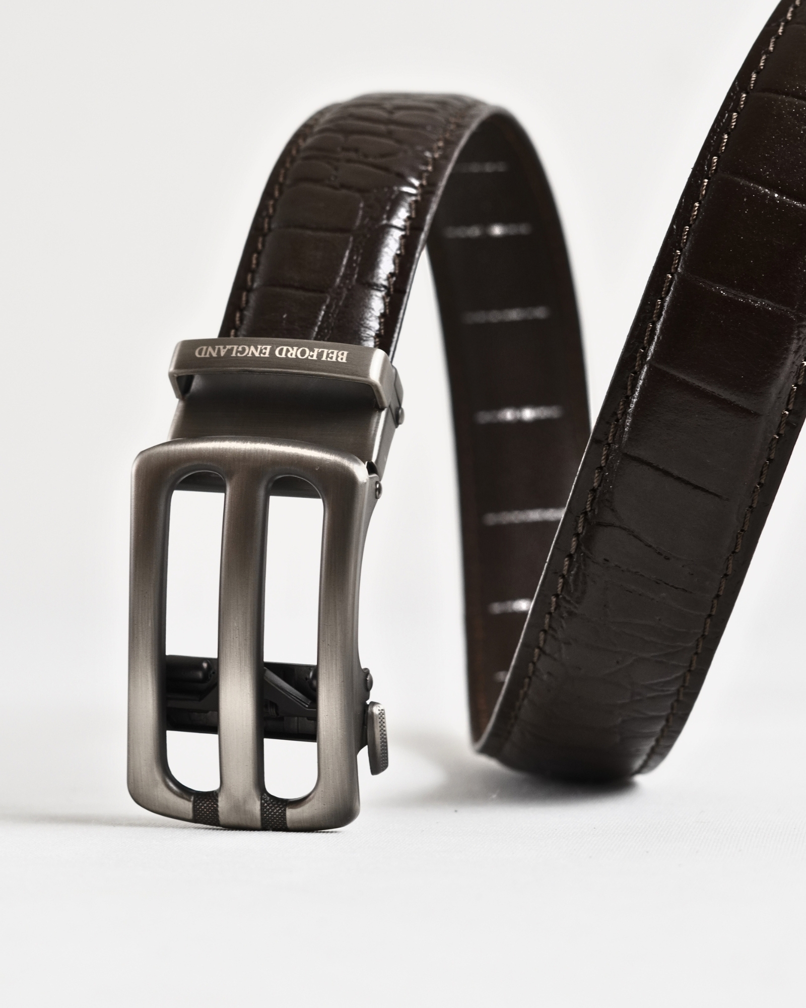 Manchester Men's Original Leather Autolock Belt (Croco Brown) - 28-44 - Image 6