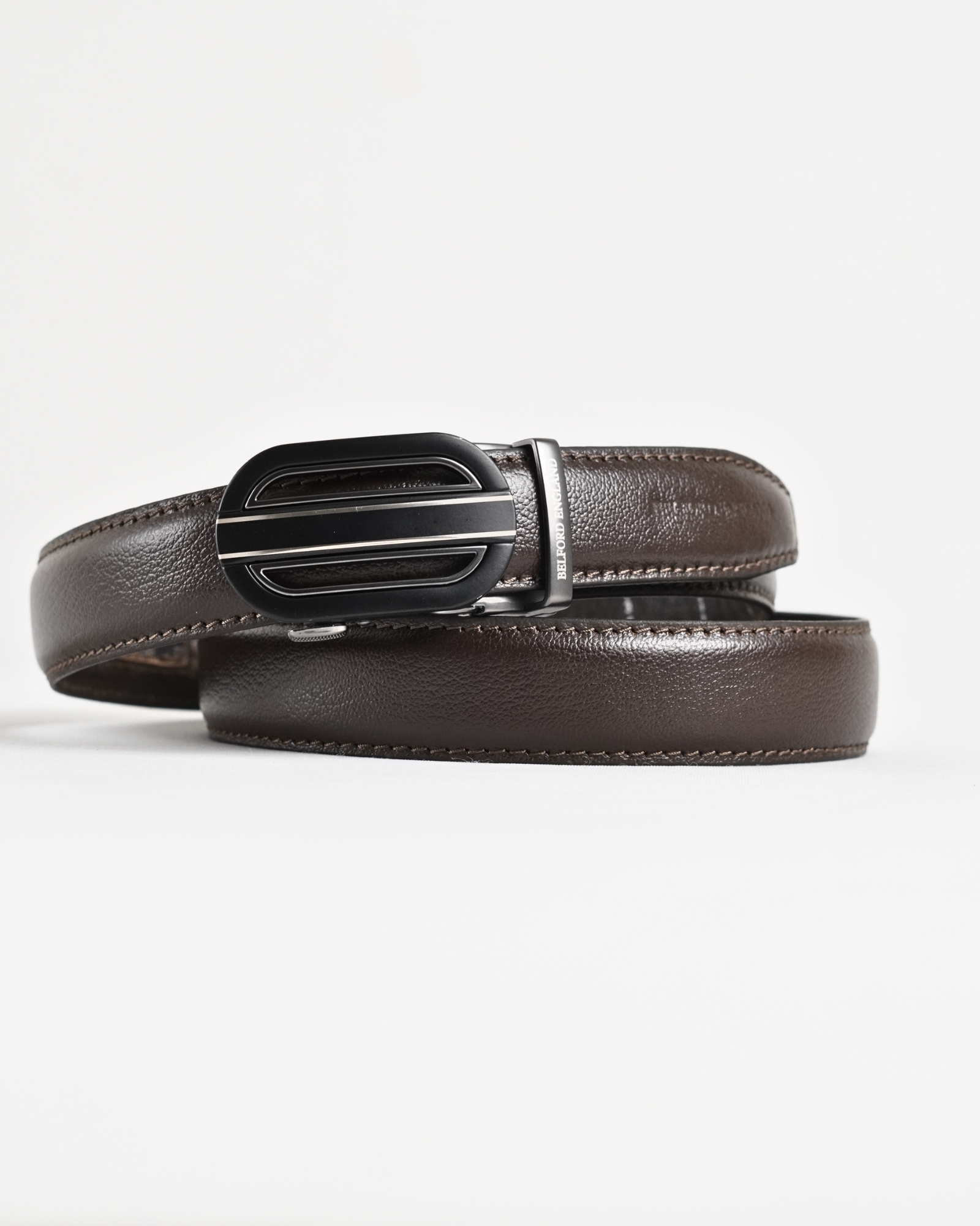 Euro Men's Original Leather Autolock Belt (Brown) - 28-44 - Image 3