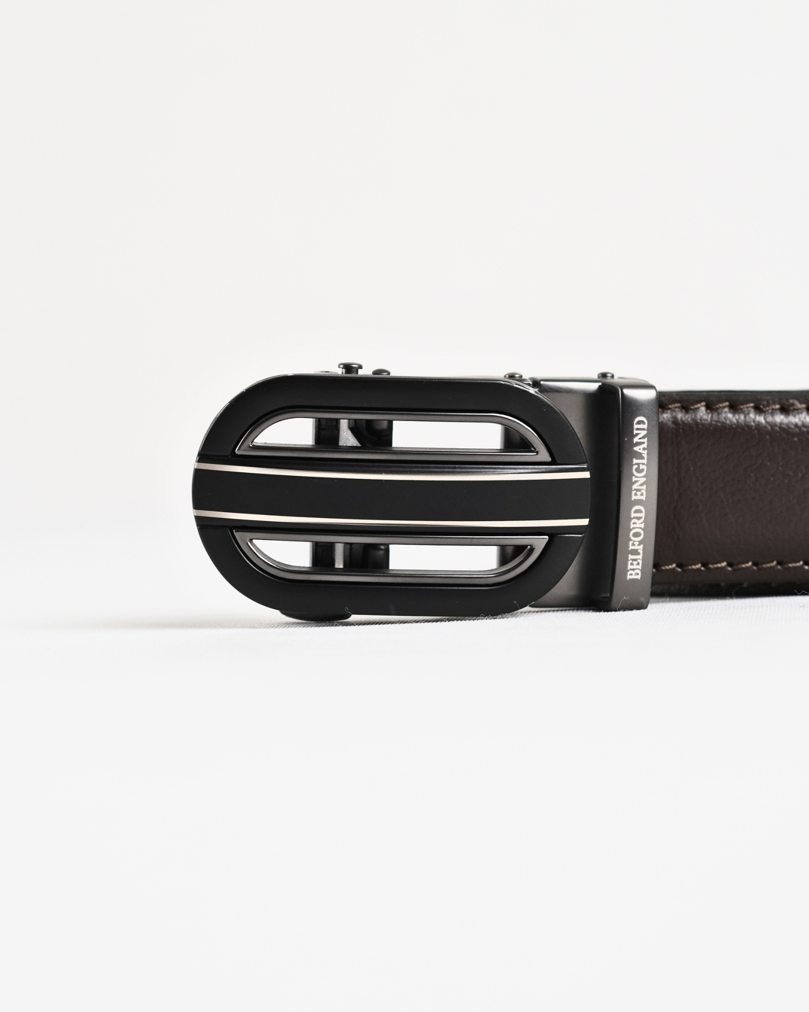 Euro Men's Original Leather Autolock Belt (Brown) - 28-44 - Image 5