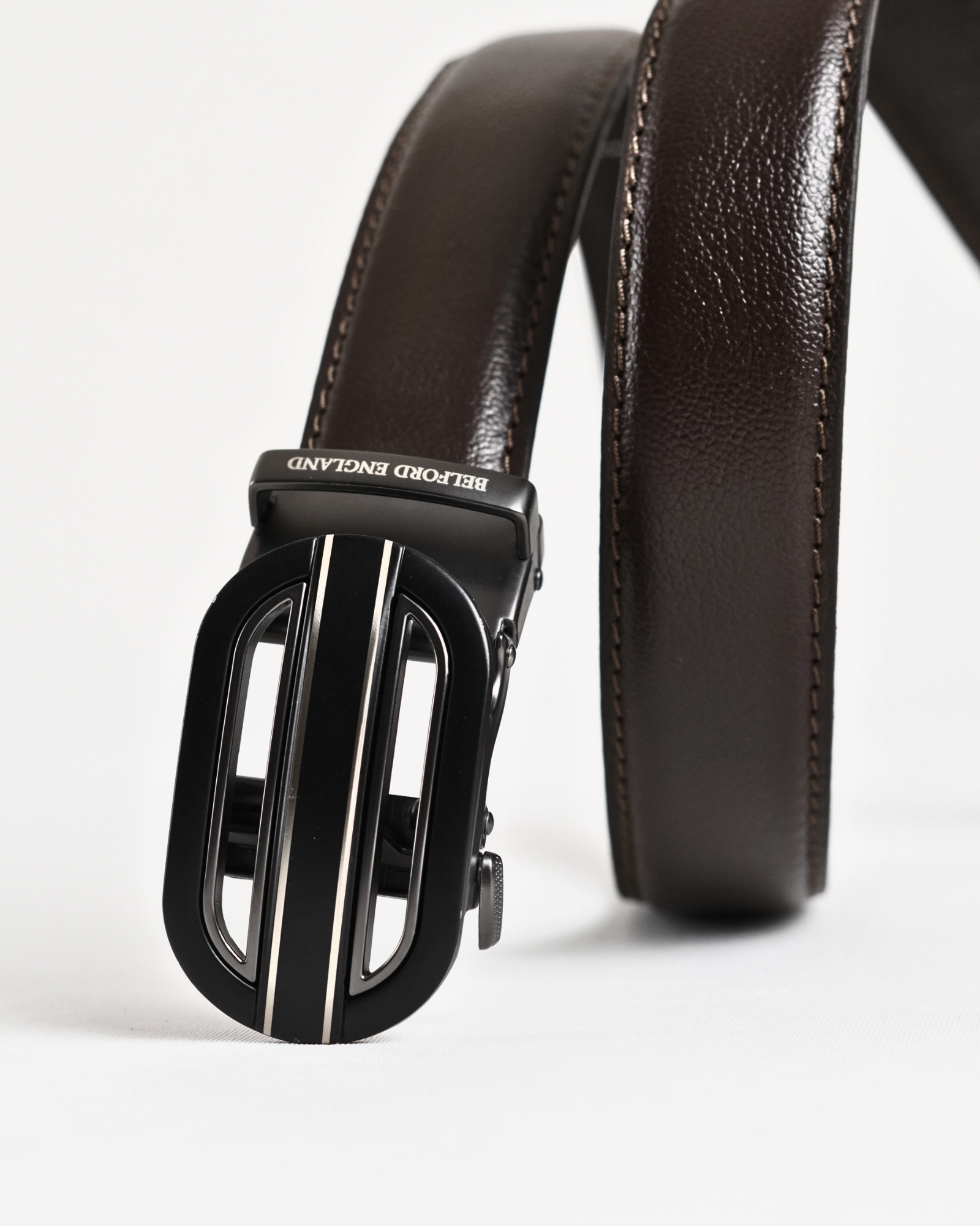 Euro Men's Original Leather Autolock Belt (Brown) - 28-44 - Image 7
