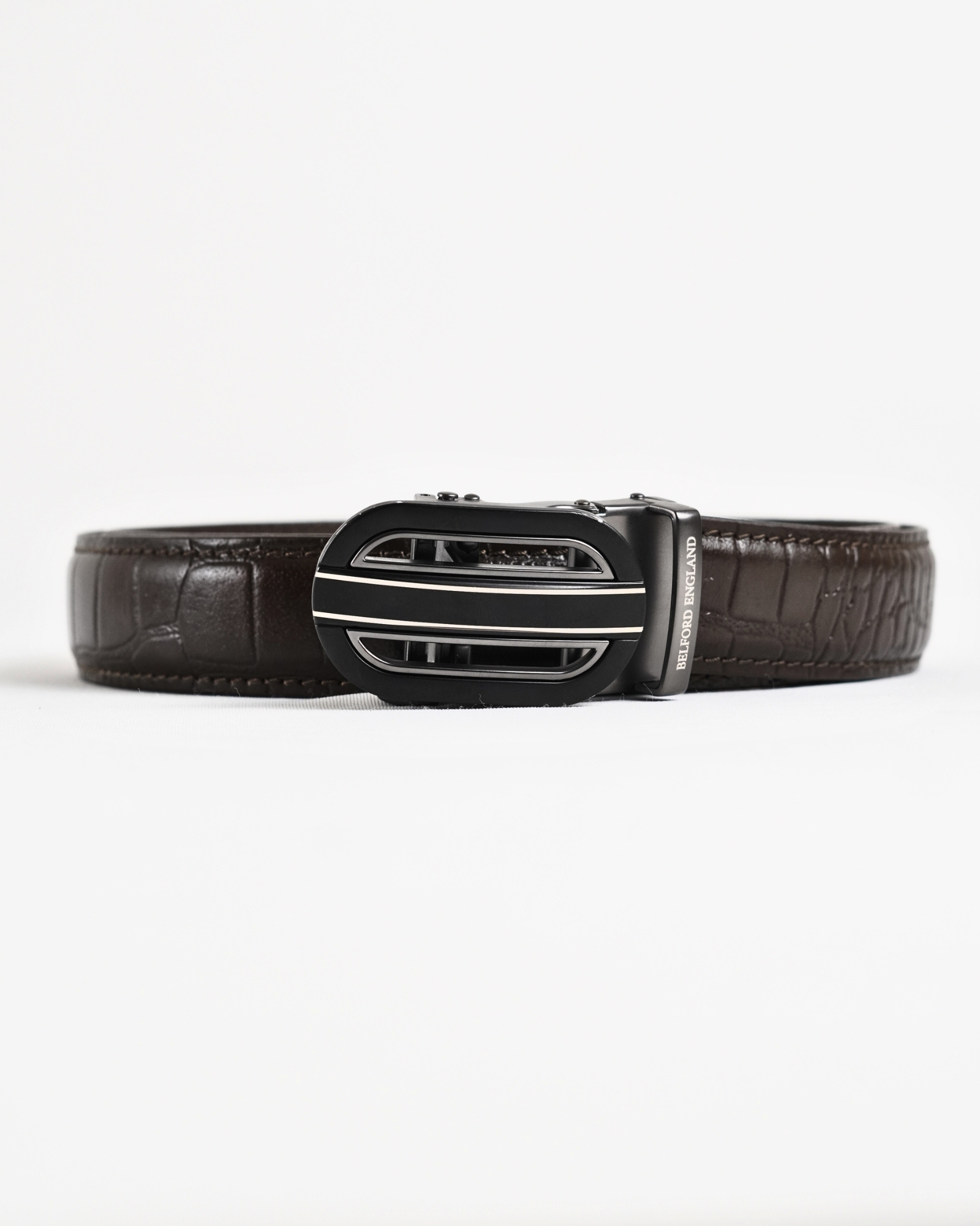 Euro Men's Original Leather Autolock Belt (Croco Brown) - 28-44 - Image 7