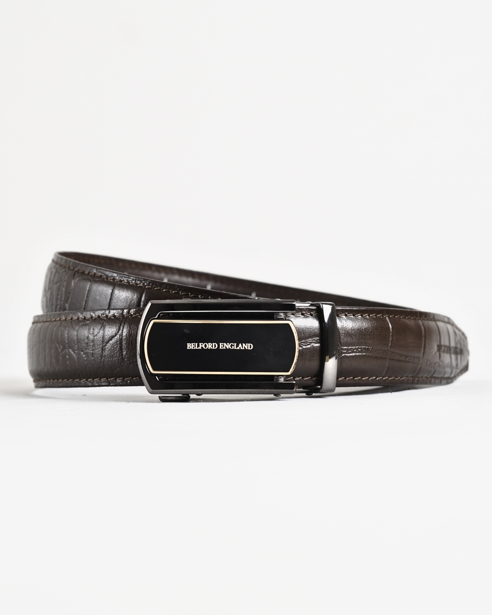 Paris Men's Original Leather Autolock Belt  (Croco Brown) - 28-44 - Image 2