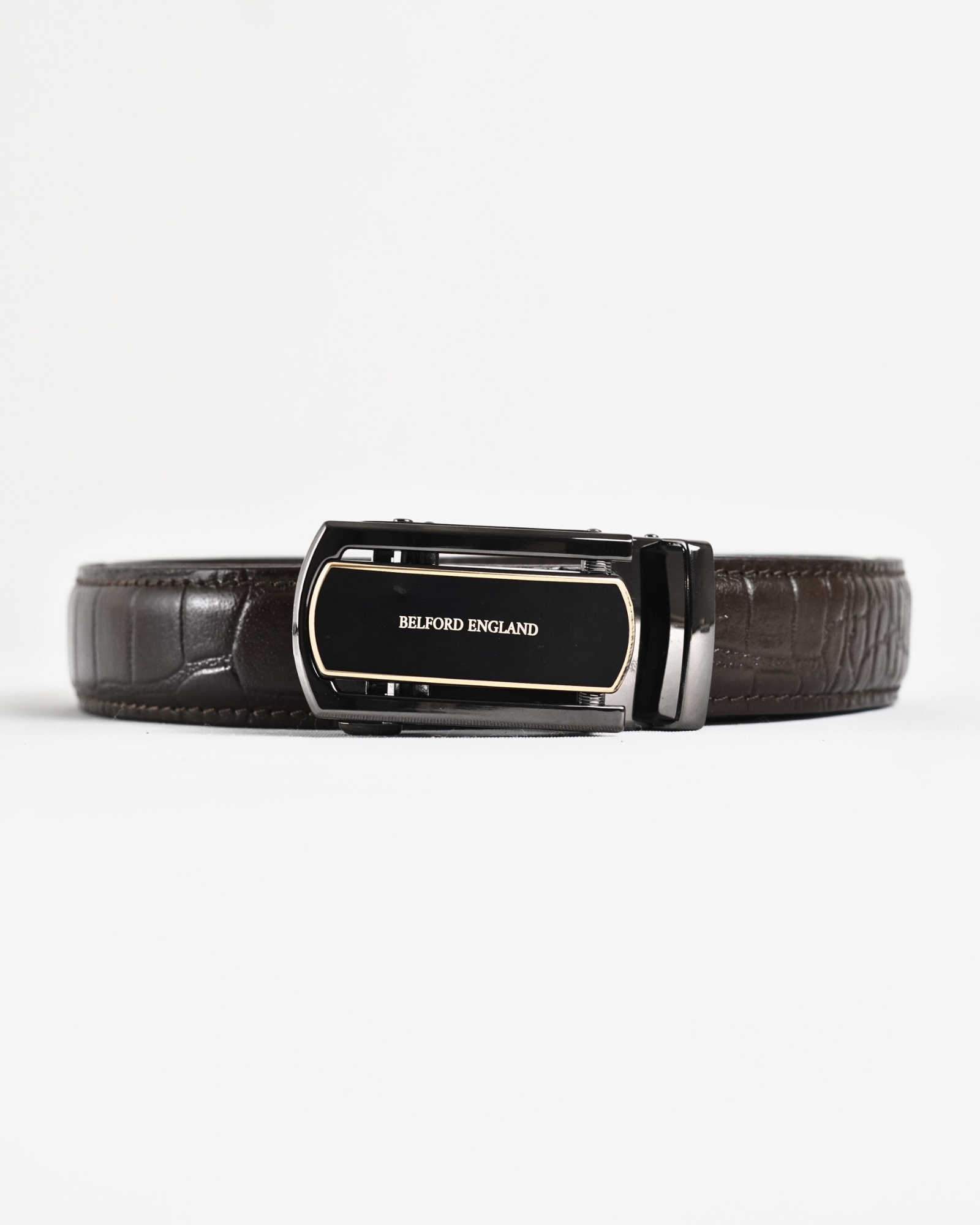 Paris Men's Original Leather Autolock Belt  (Croco Brown) - 28-44 - Image 6