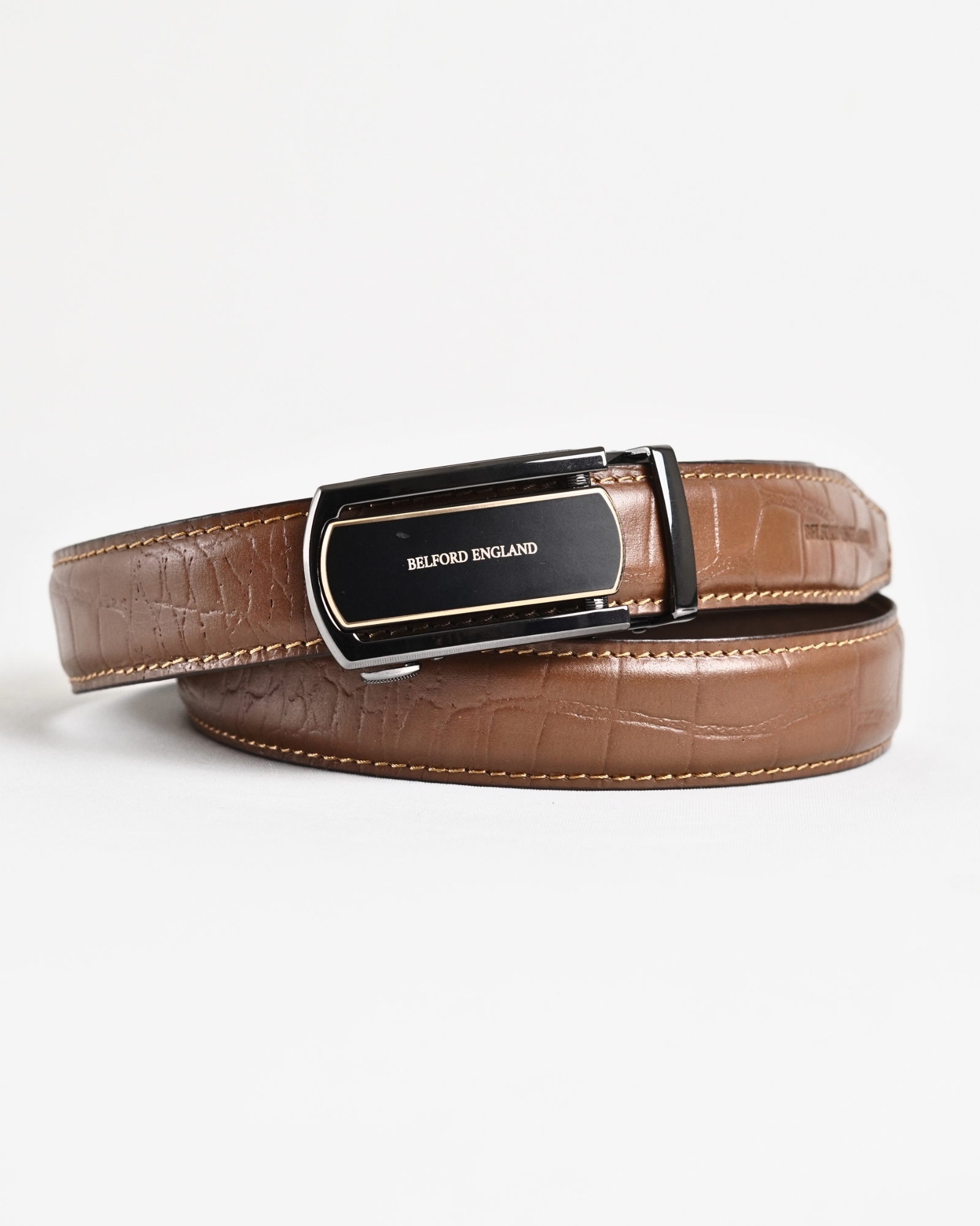 Paris Men's Original Leather Autolock Belt  (Croco Tan) - 28-44 - Image 2