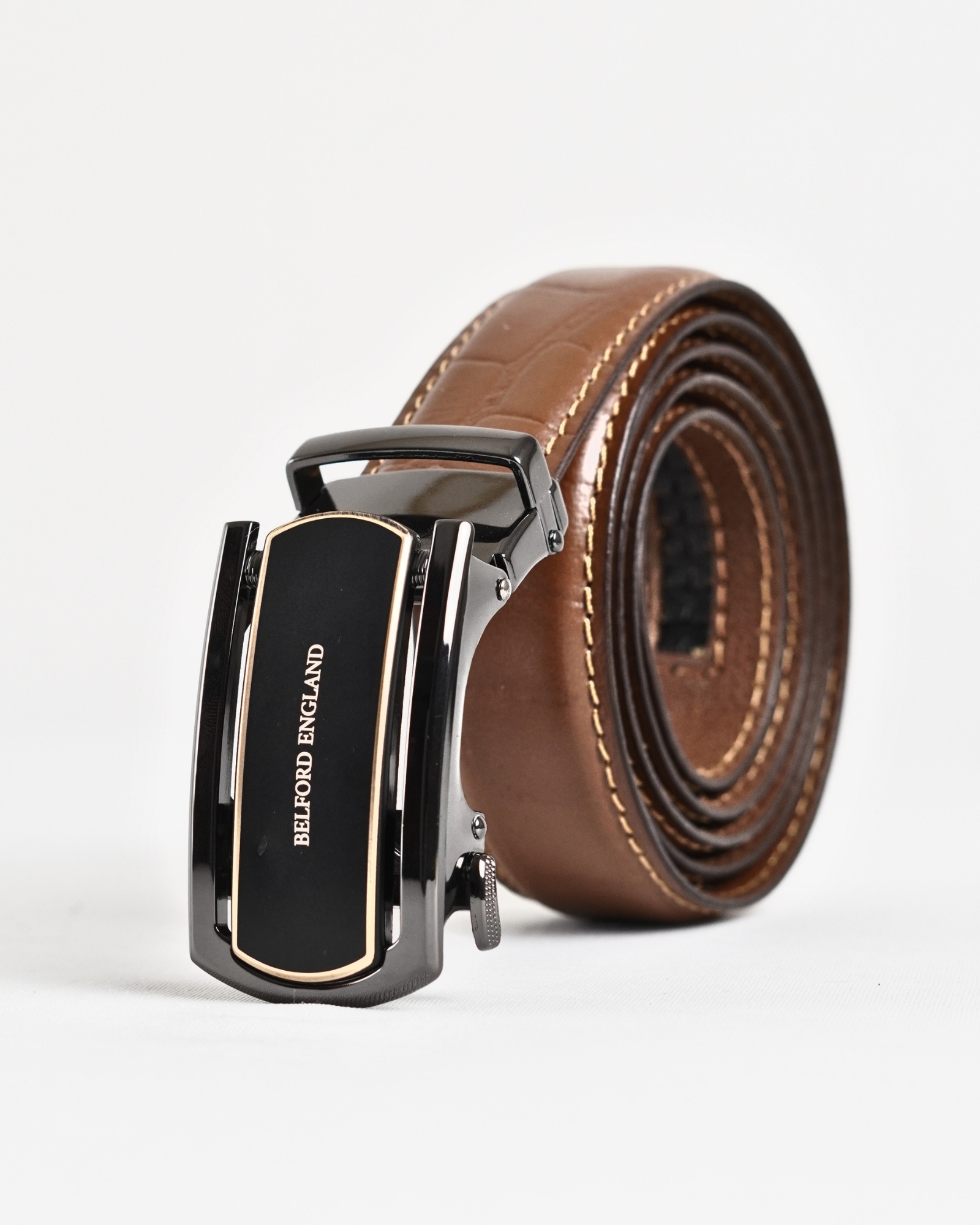 Paris Men's Original Leather Autolock Belt  (Croco Tan) - 28-44 - Image 3