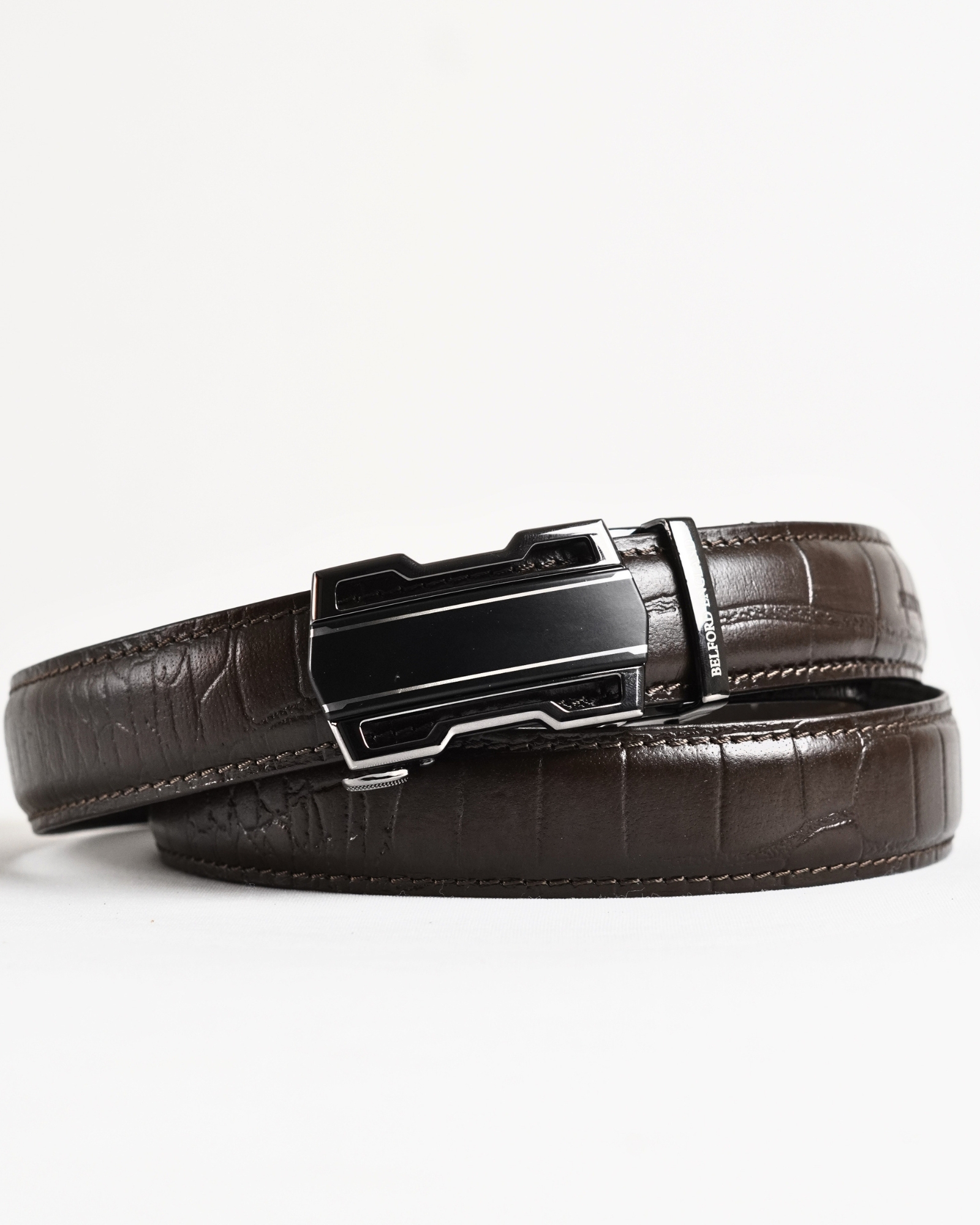 Lambo Men's Original Leather Belt  (Croco Brown)  28-44 - Image 2