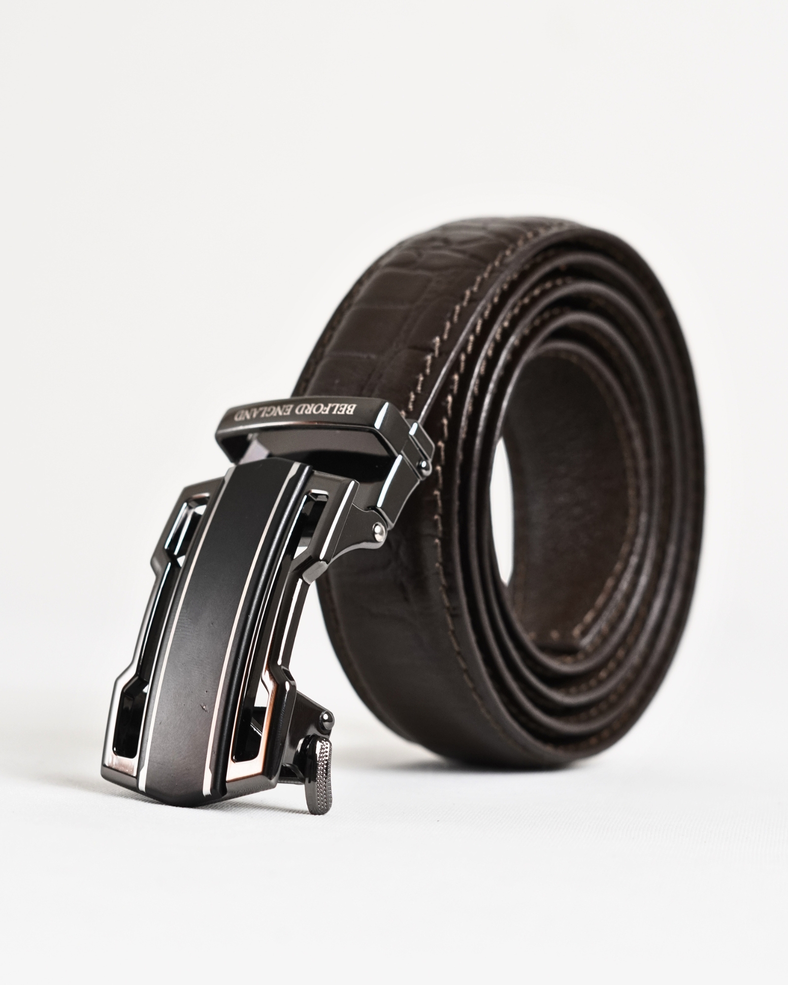 Lambo Men's Original Leather Belt  (Croco Brown)  28-44 - Image 3