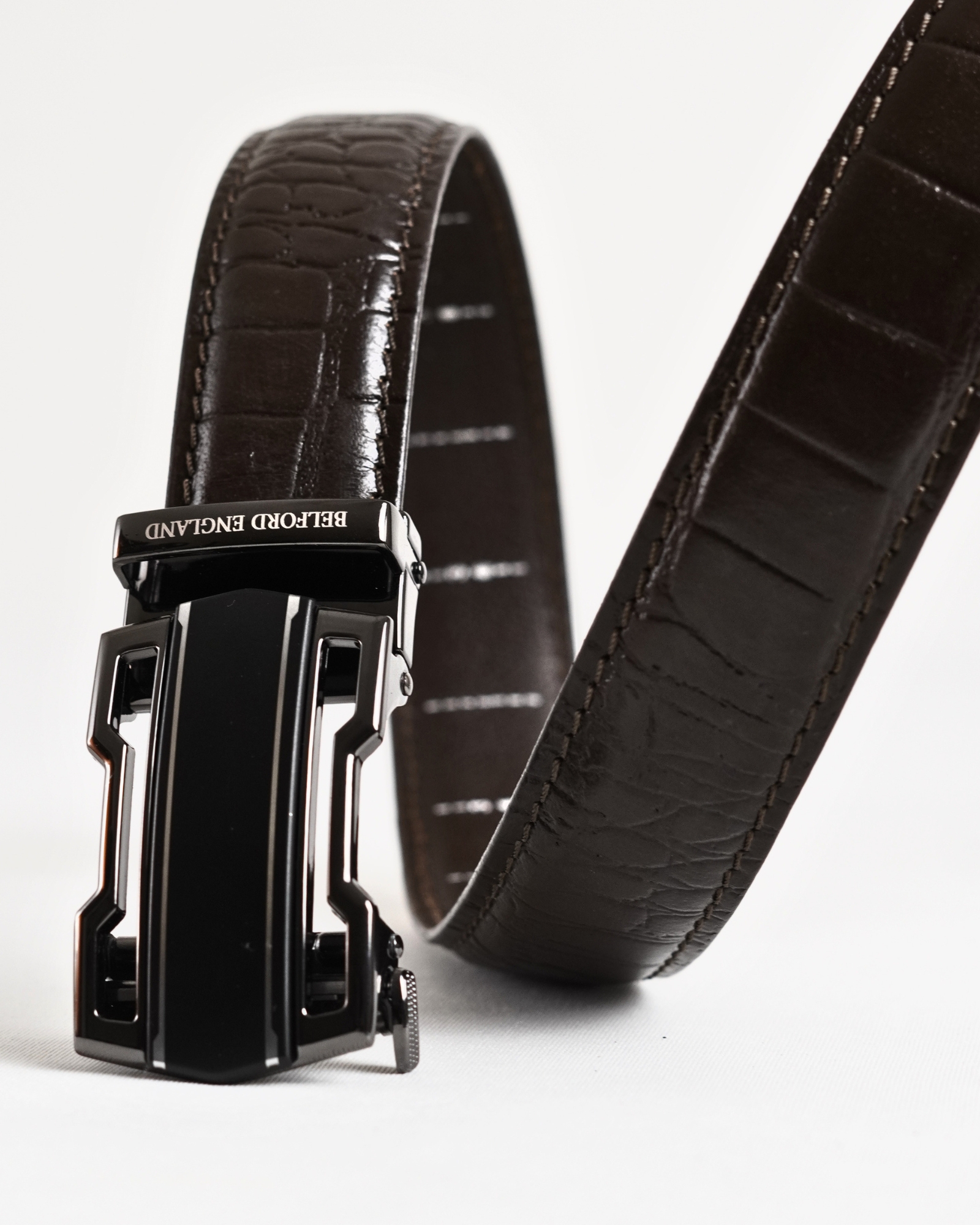 Lambo Men's Original Leather Belt  (Croco Brown)  28-44 - Image 5