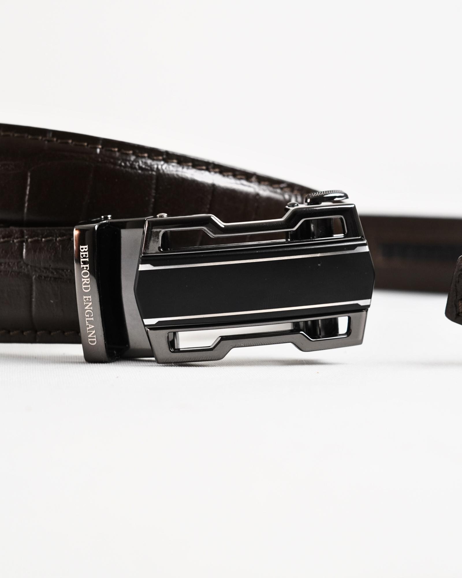 Lambo Men's Original Leather Belt  (Croco Brown)  28-44 - Image 6