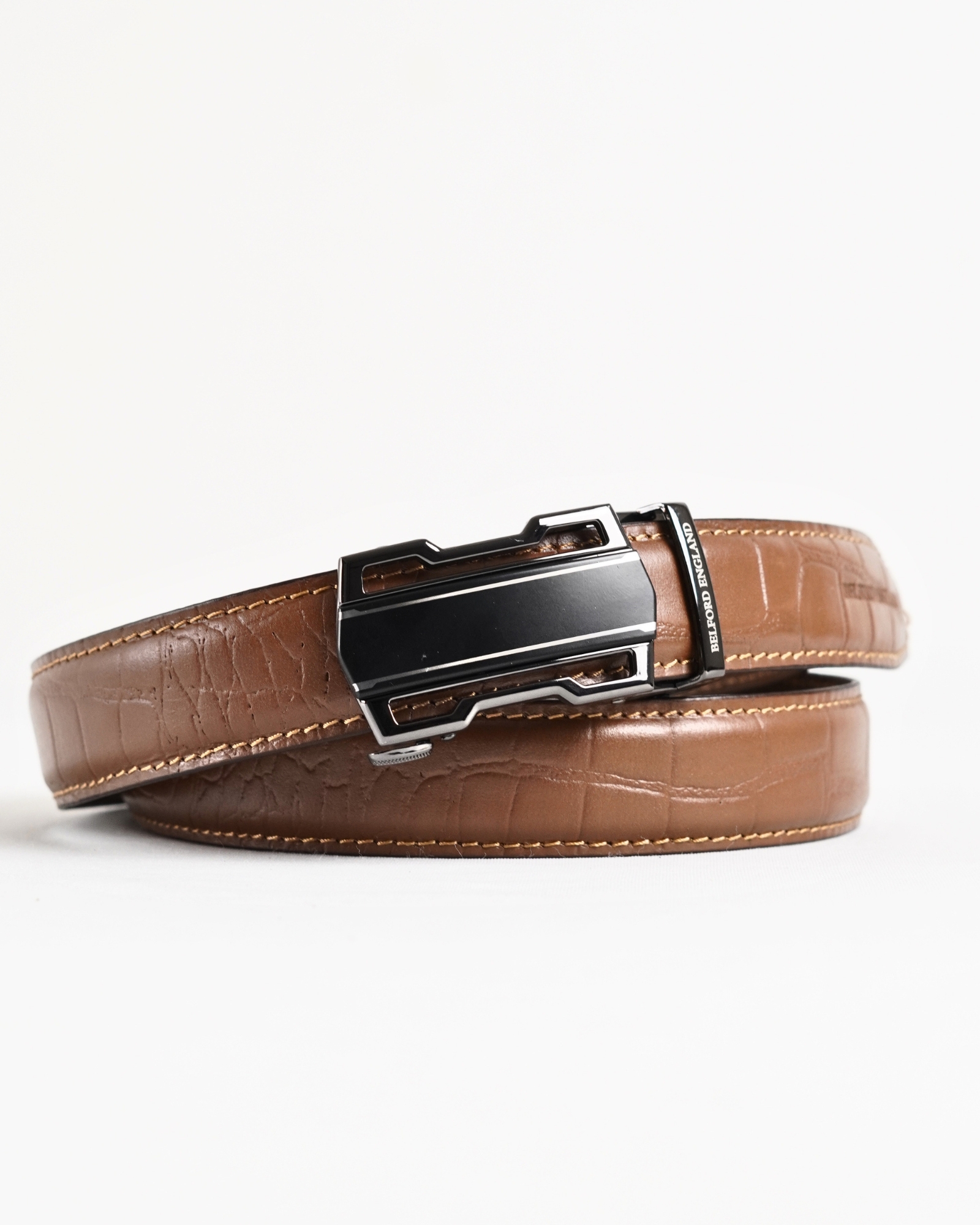 Lambo Men's Original Leather Belt  (Croco Tan)  28-44 - Image 2