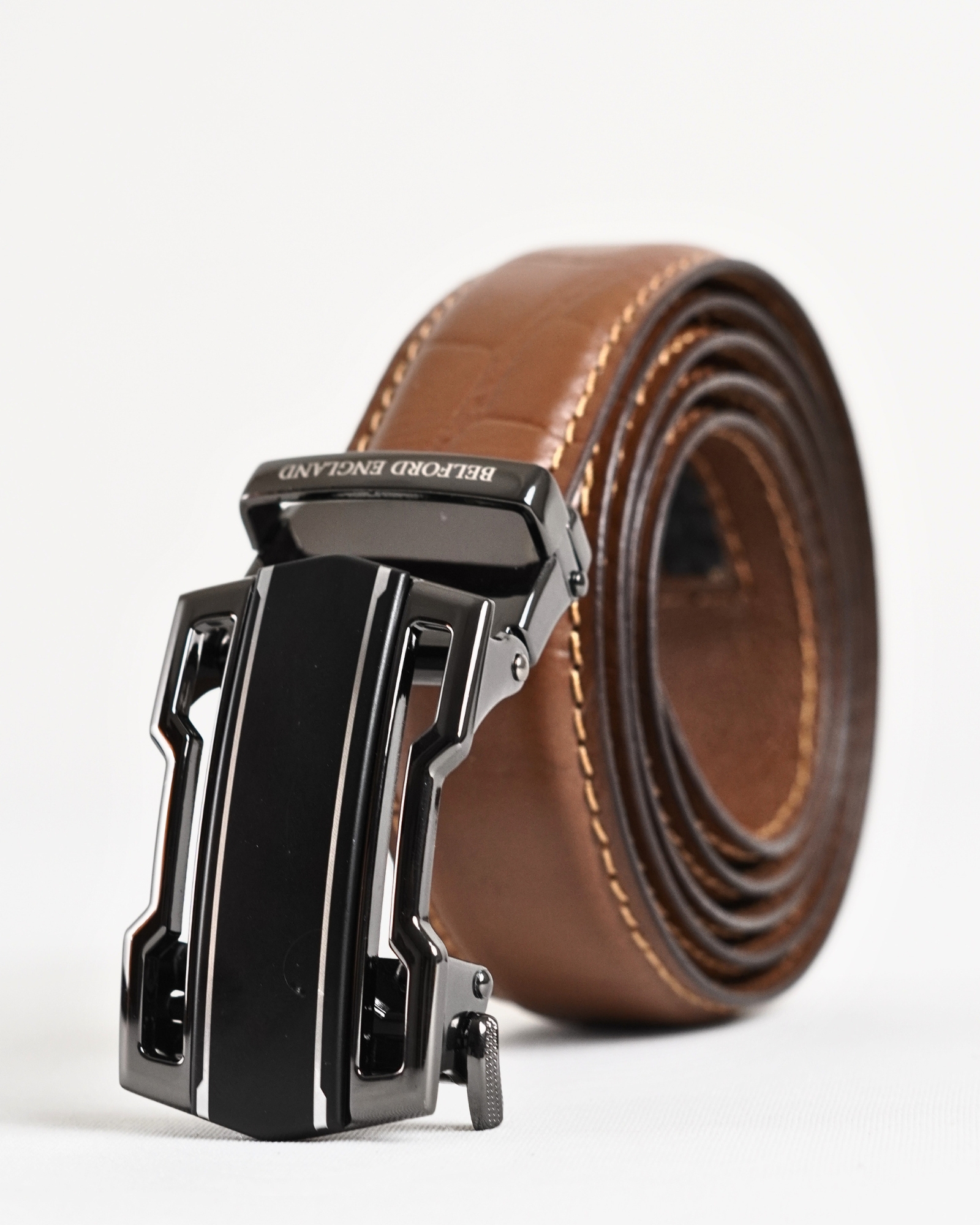 Lambo Men's Original Leather Belt  (Croco Tan)  28-44 - Image 3
