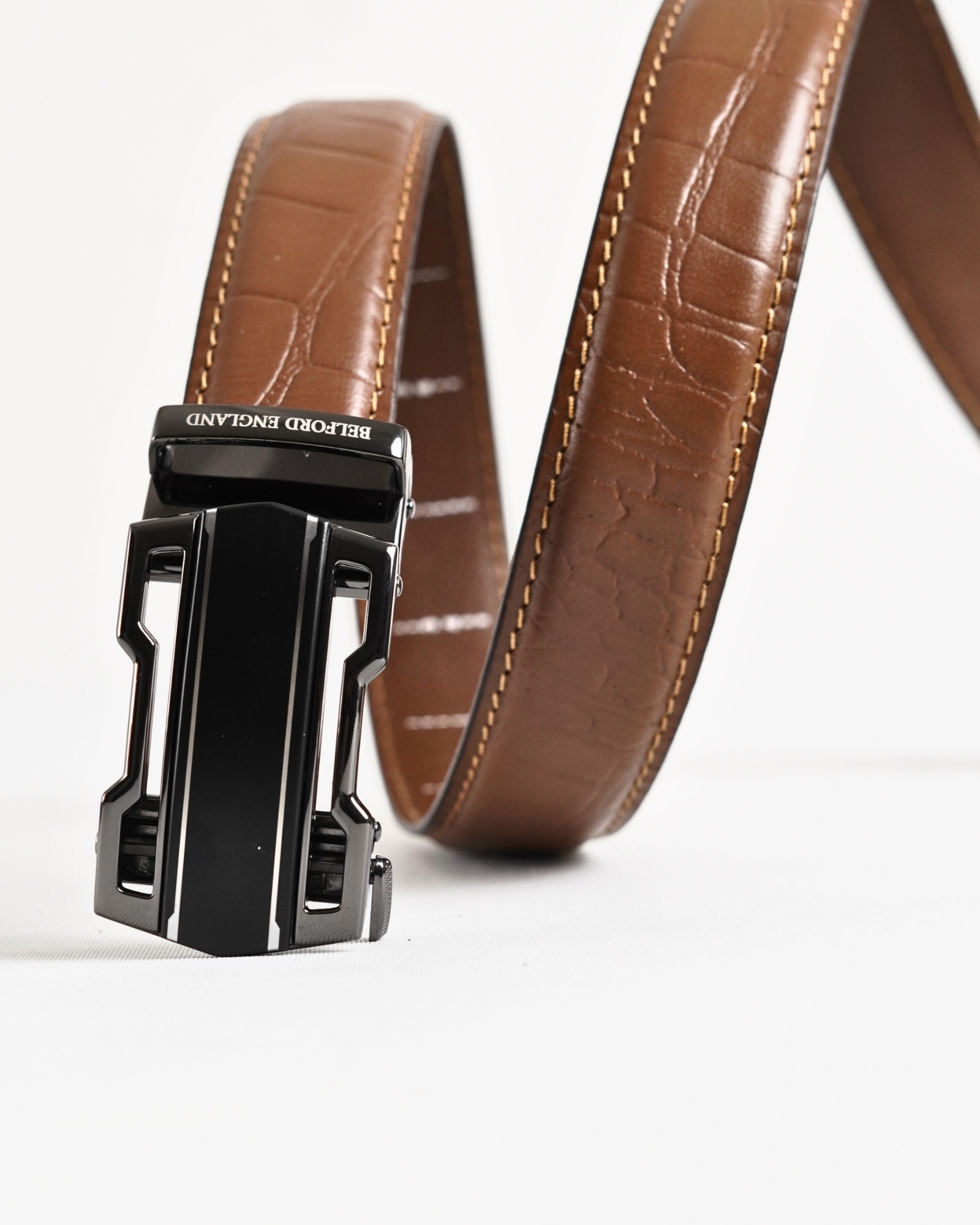 Lambo Men's Original Leather Belt  (Croco Tan)  28-44 - Image 5
