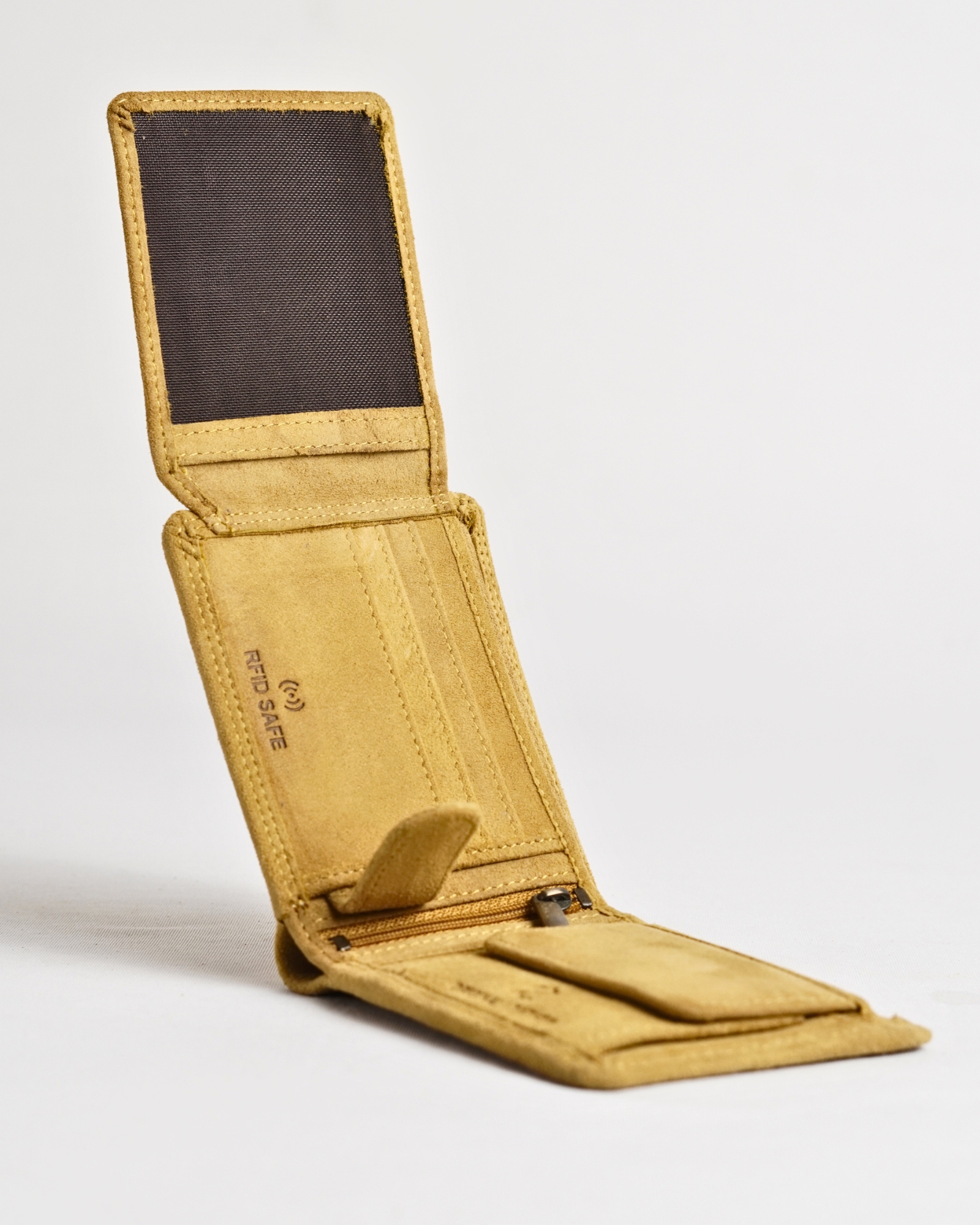 Cambridge Men’s Original Leather Wallet (Suede Biege) - Image 4