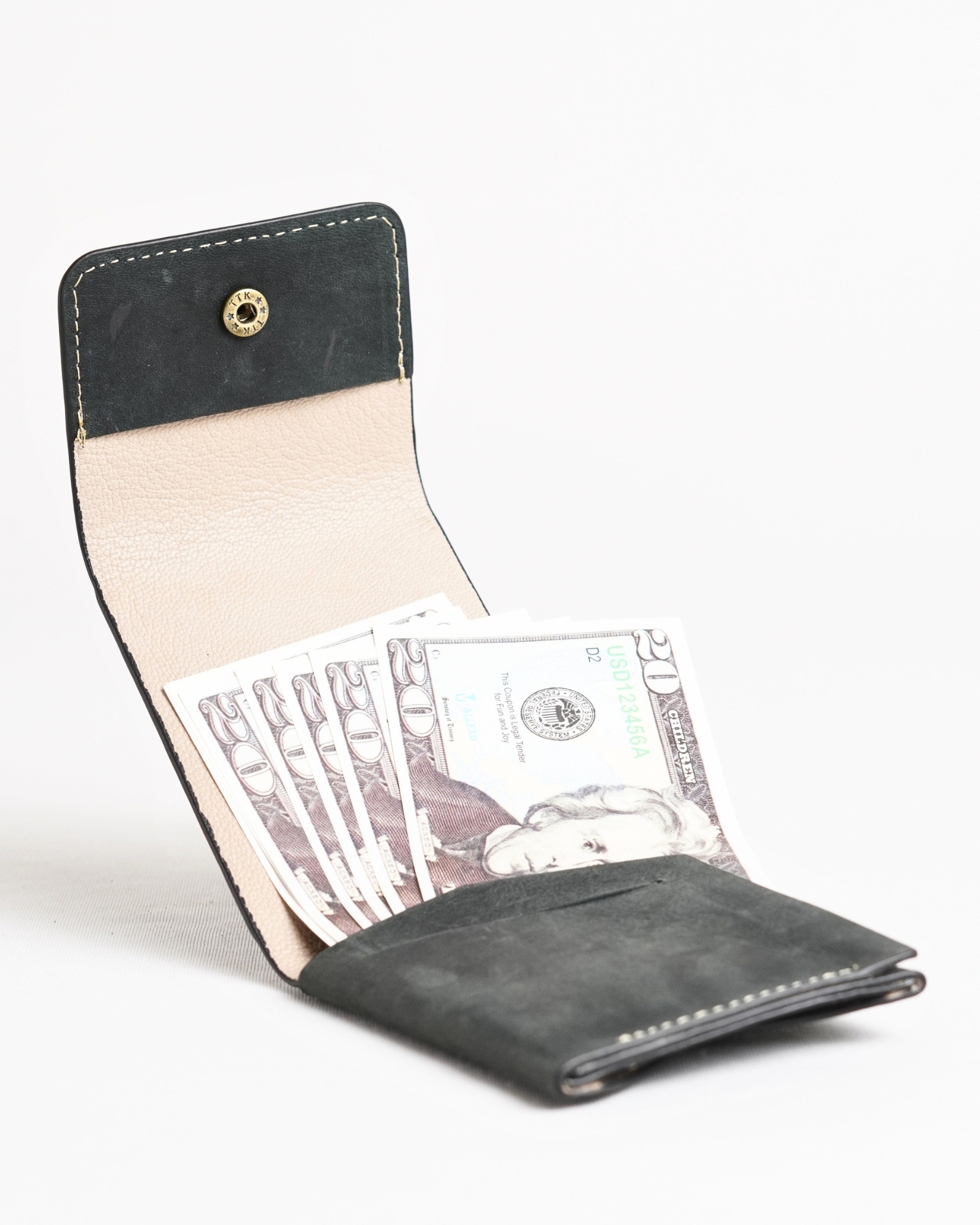 Milton - Men’s Original Leather Minimalist Wallet (Rugged Green) - Image 2