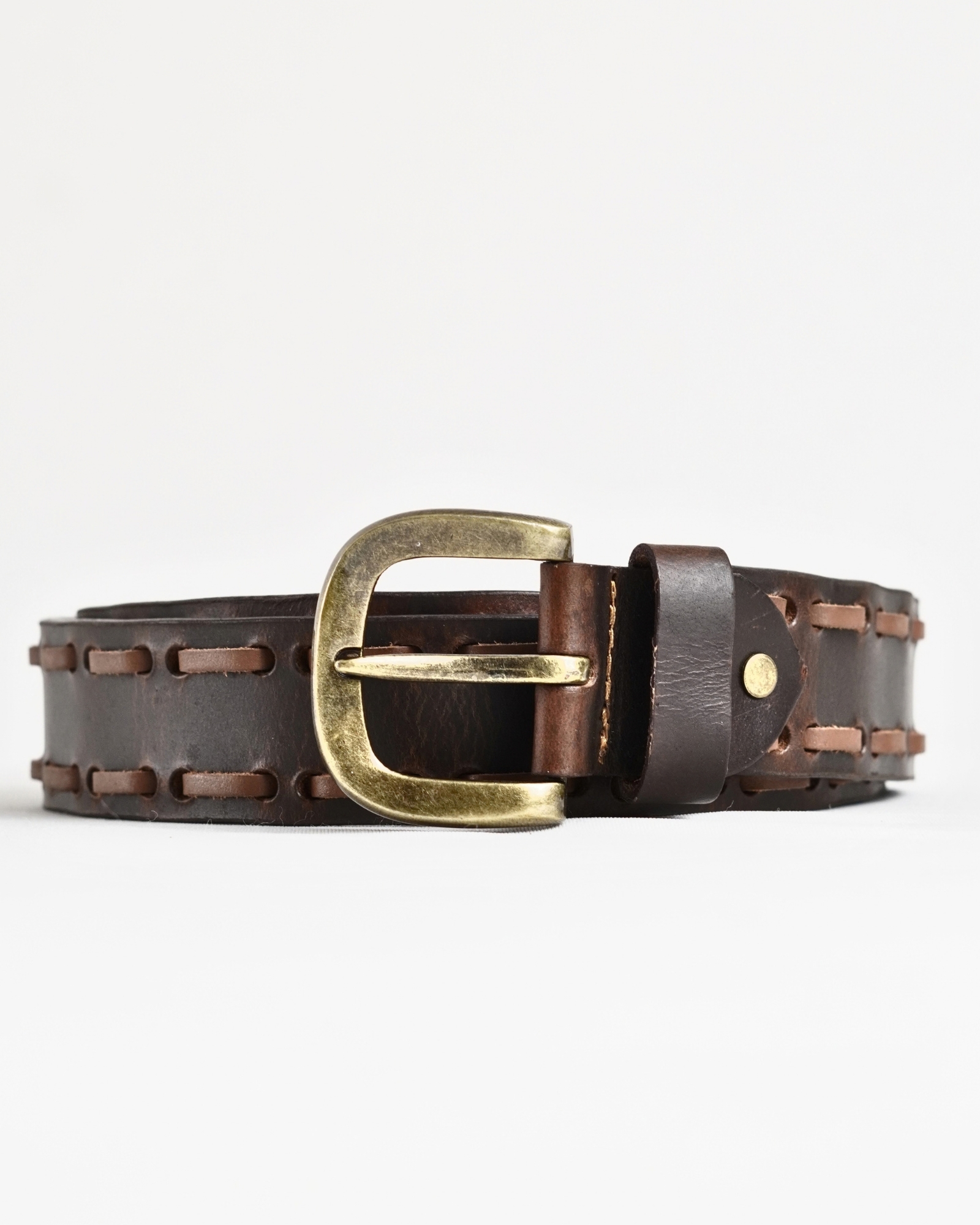 Great Britain - Men's Original Leather Belt  (Vintage Brown) - 28-44 - Image 3