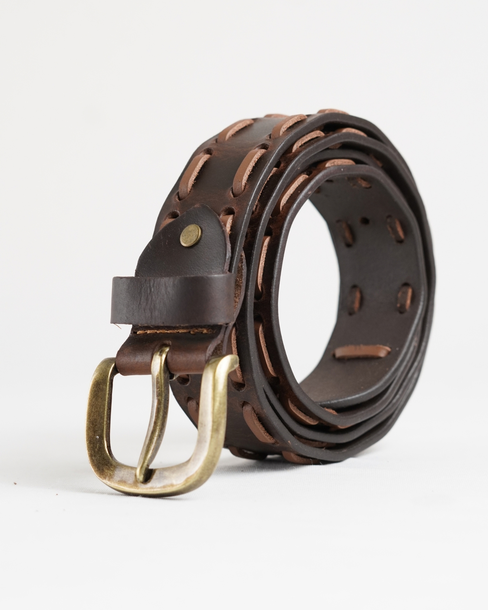Great Britain - Men's Original Leather Belt  (Vintage Brown) - 28-44 - Image 5