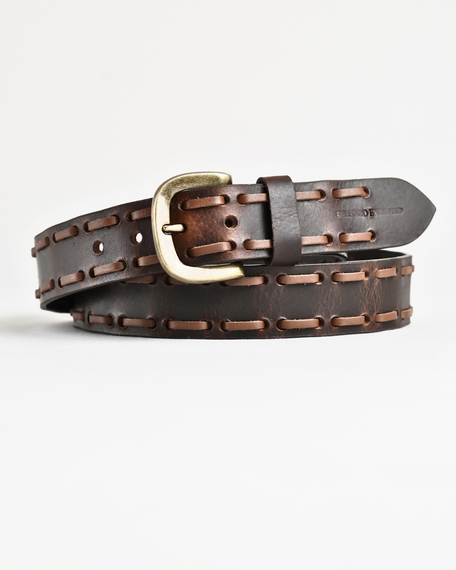 Great Britain - Men's Original Leather Belt  (Vintage Brown) - 28-44 - Image 6