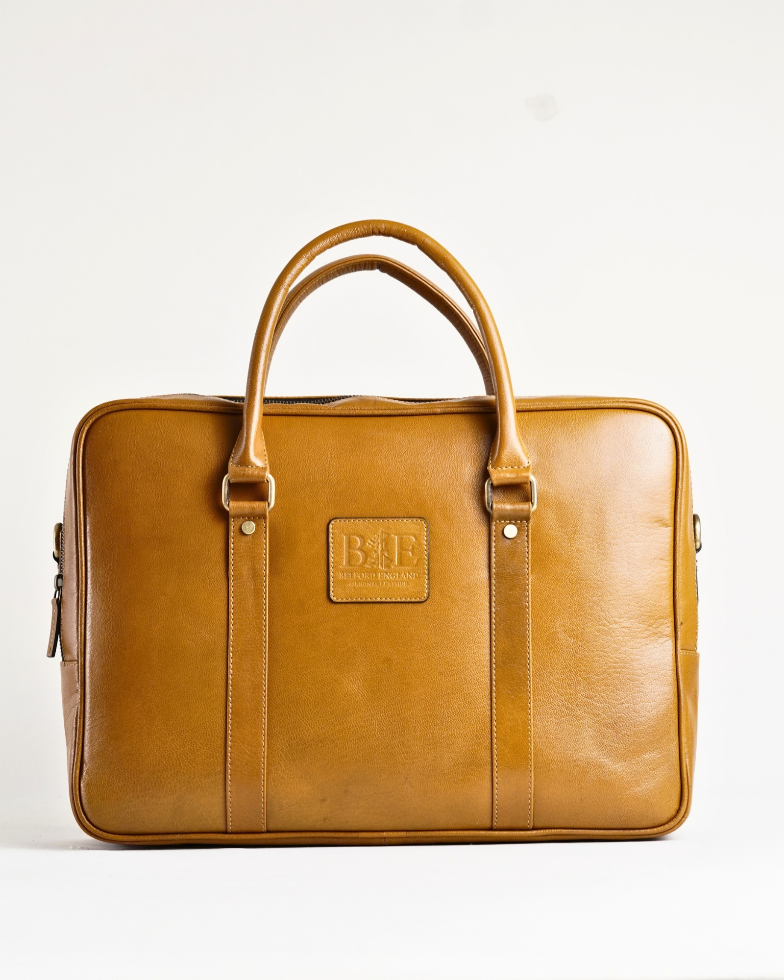 Executive Men's Original Leather Briefcase  (Rich Tan) - Image 3