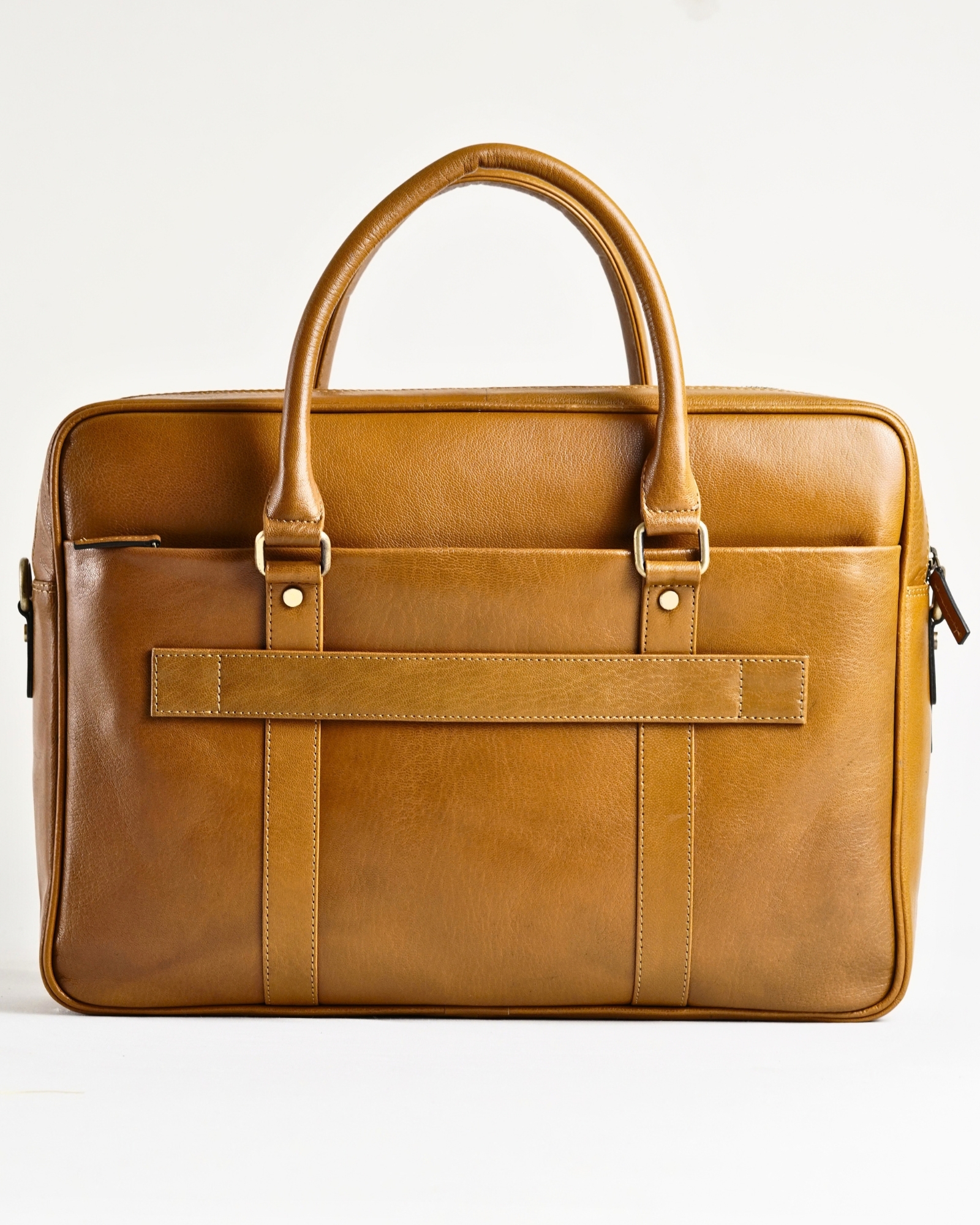Executive Men's Original Leather Briefcase  (Rich Tan) - Image 2