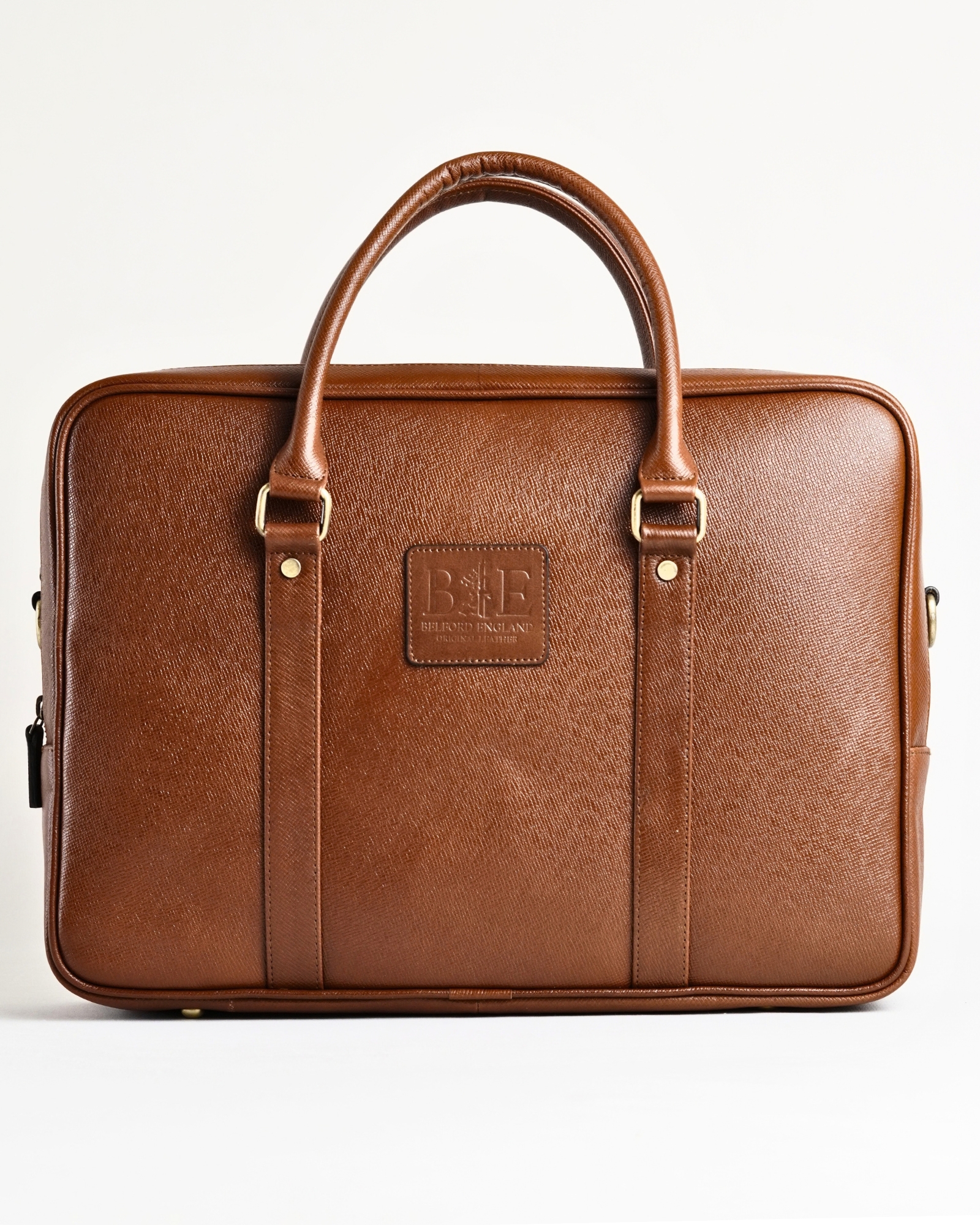 Executive Men's Original Leather Briefcase  (Saffiano Brown) - Image 3