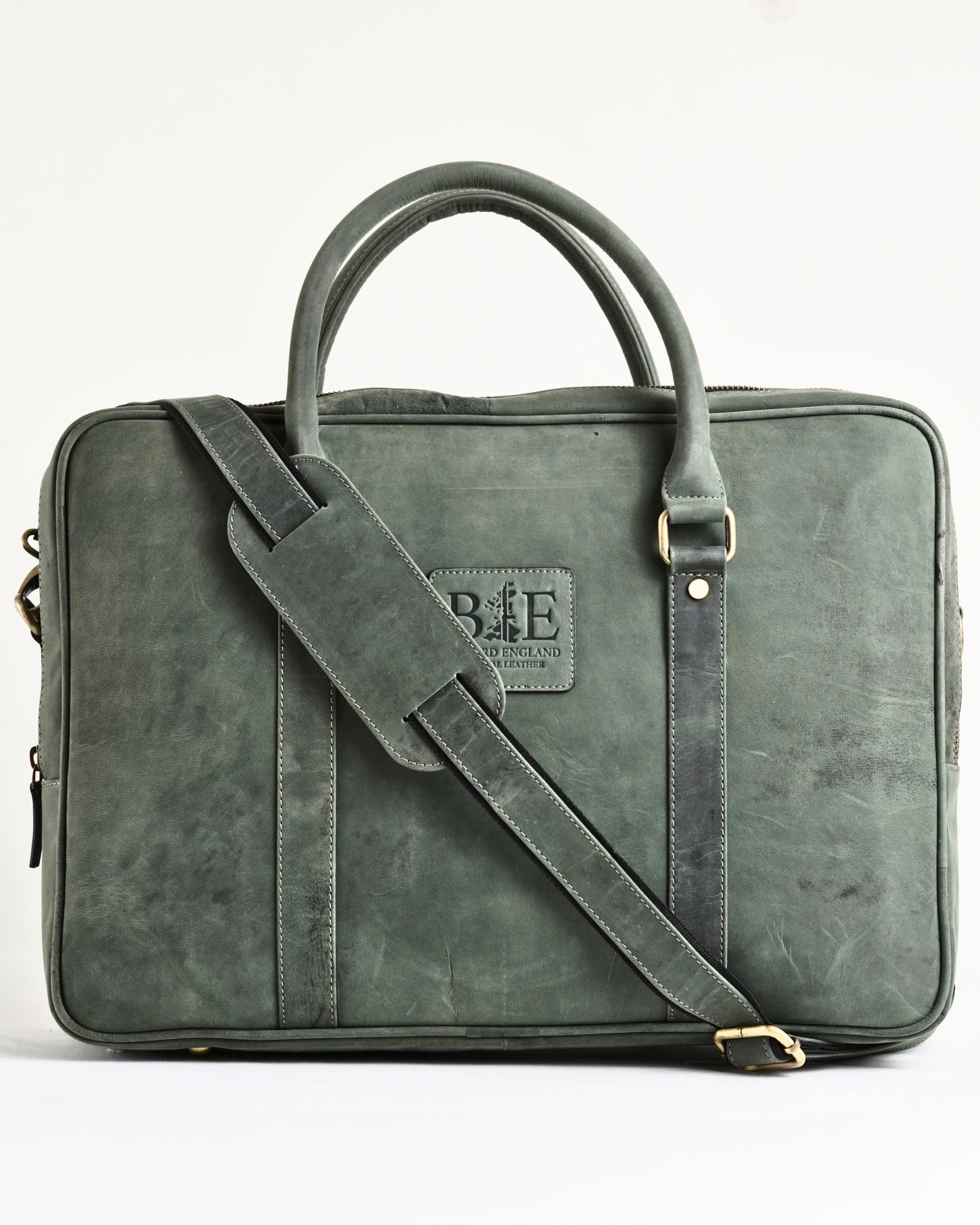 Executive Men's Original Leather Briefcase  (Rugged Green) - Image 3